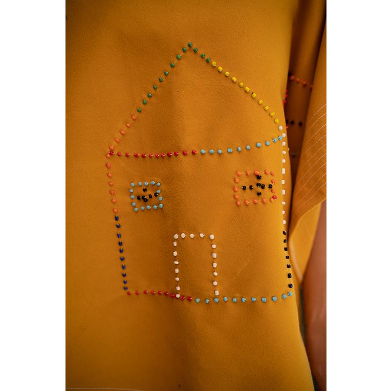 Xhosa Poncho in Yellow-3