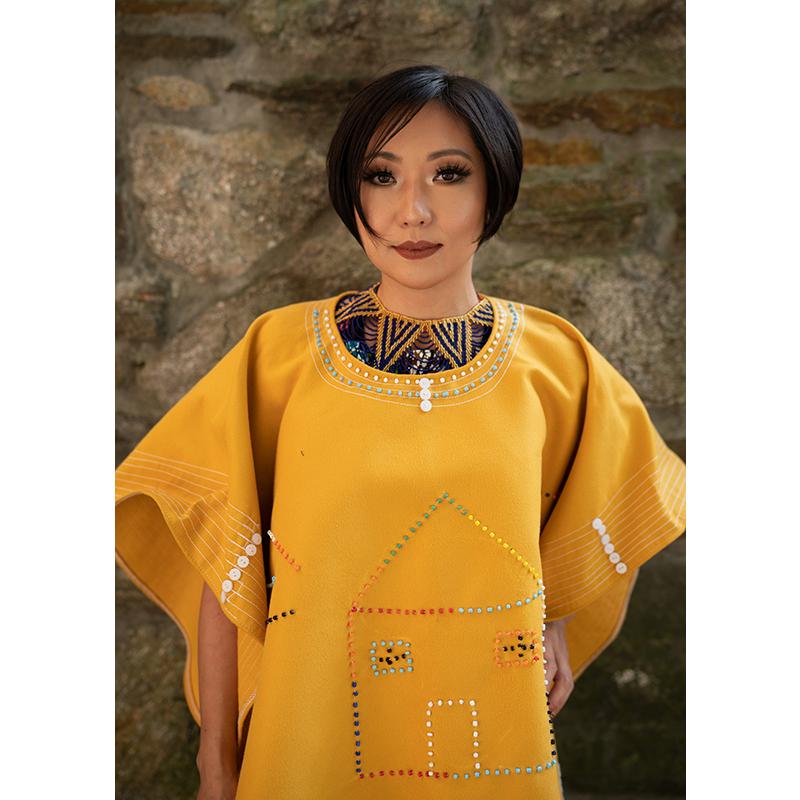 Xhosa Poncho in Yellow-2