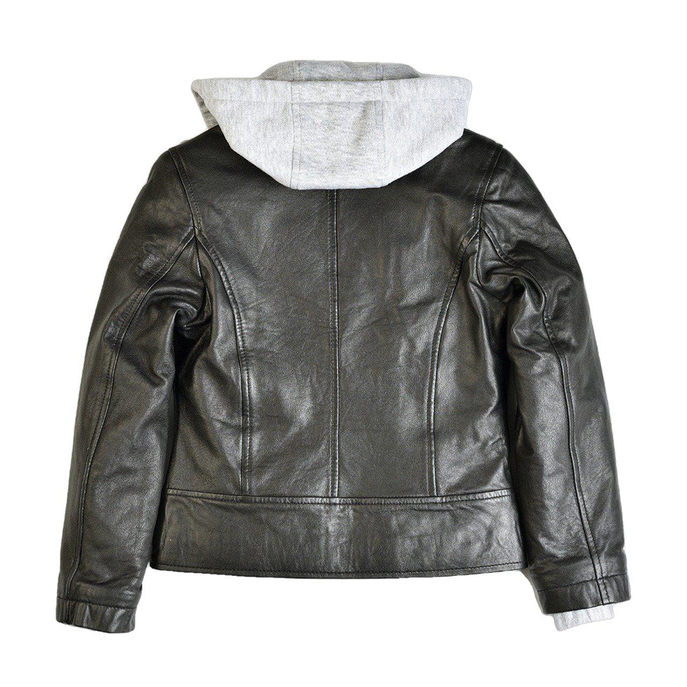 Youth Bryer Boys Hooded Leather Jacket-1