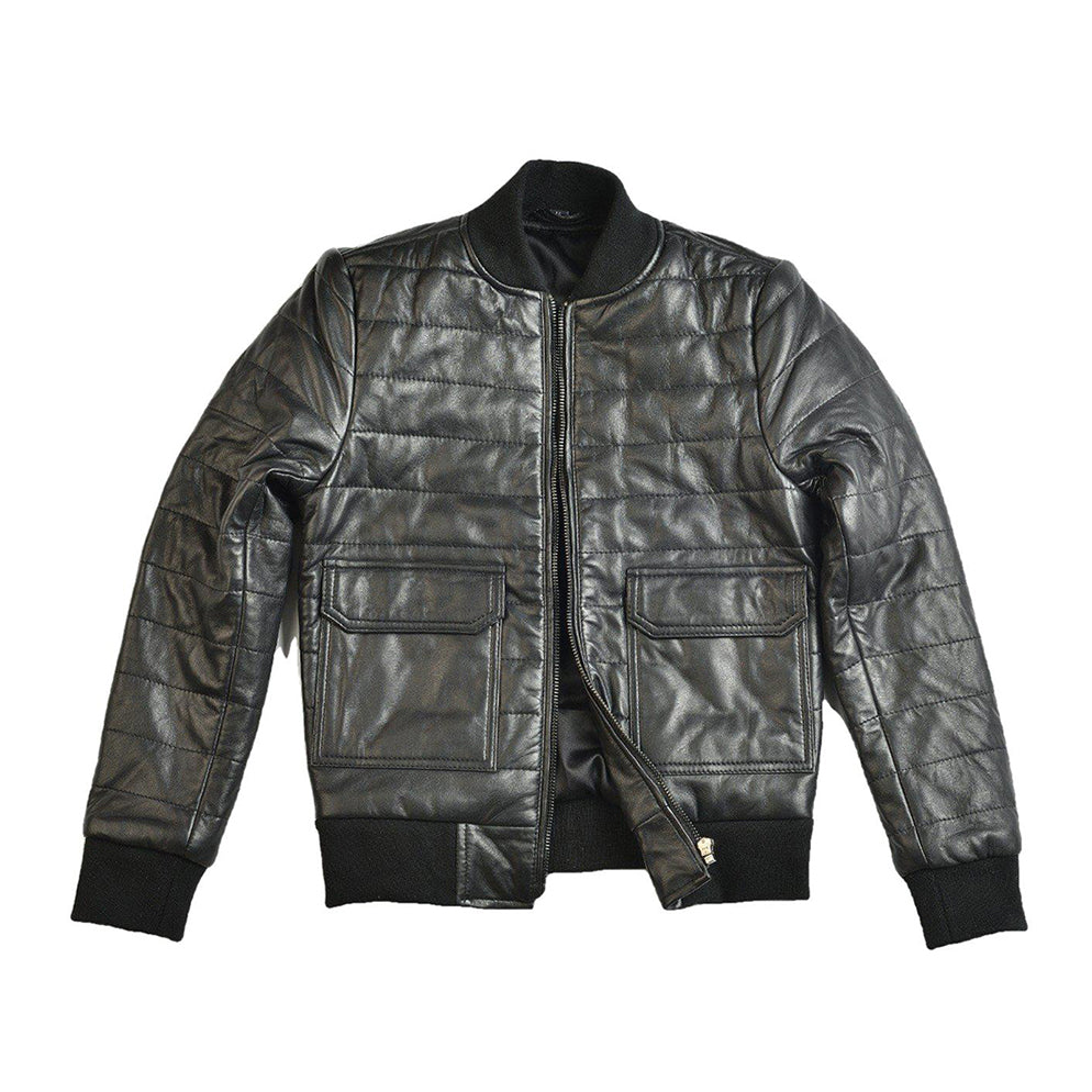 Youth Kerr Boys Puffer Bomber Leather Jacket-0