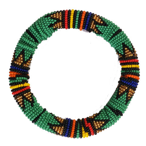 Zulu Beaded Disc Bangle Thick - Multiple colors-5