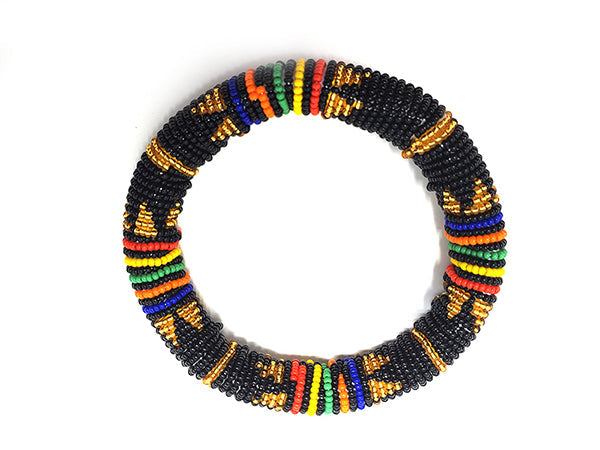 Zulu Beaded Disc Bangle Thick - Multiple colors-6