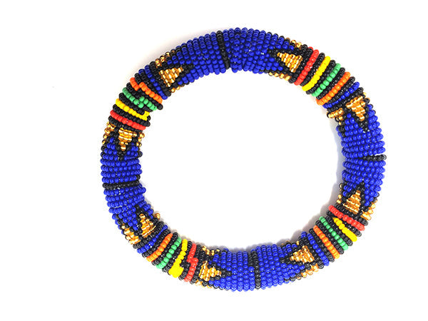 Zulu Beaded Disc Bangle Thick - Multiple colors-9