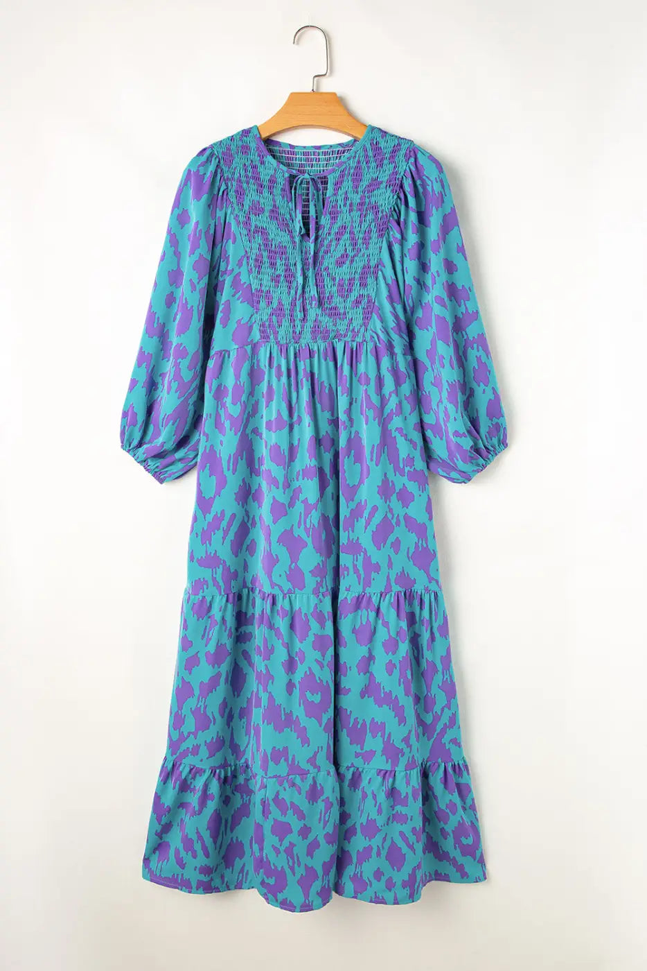 Abstract Blue Maxi Dress-2