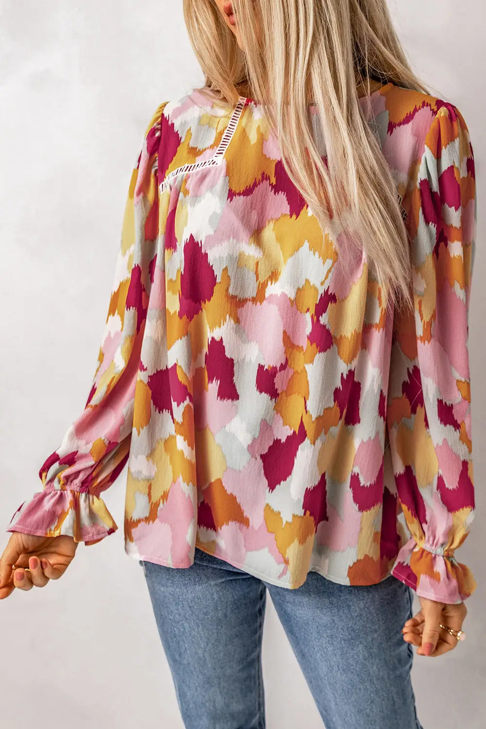 Abstract Printed Long Sleeve Blouse-6