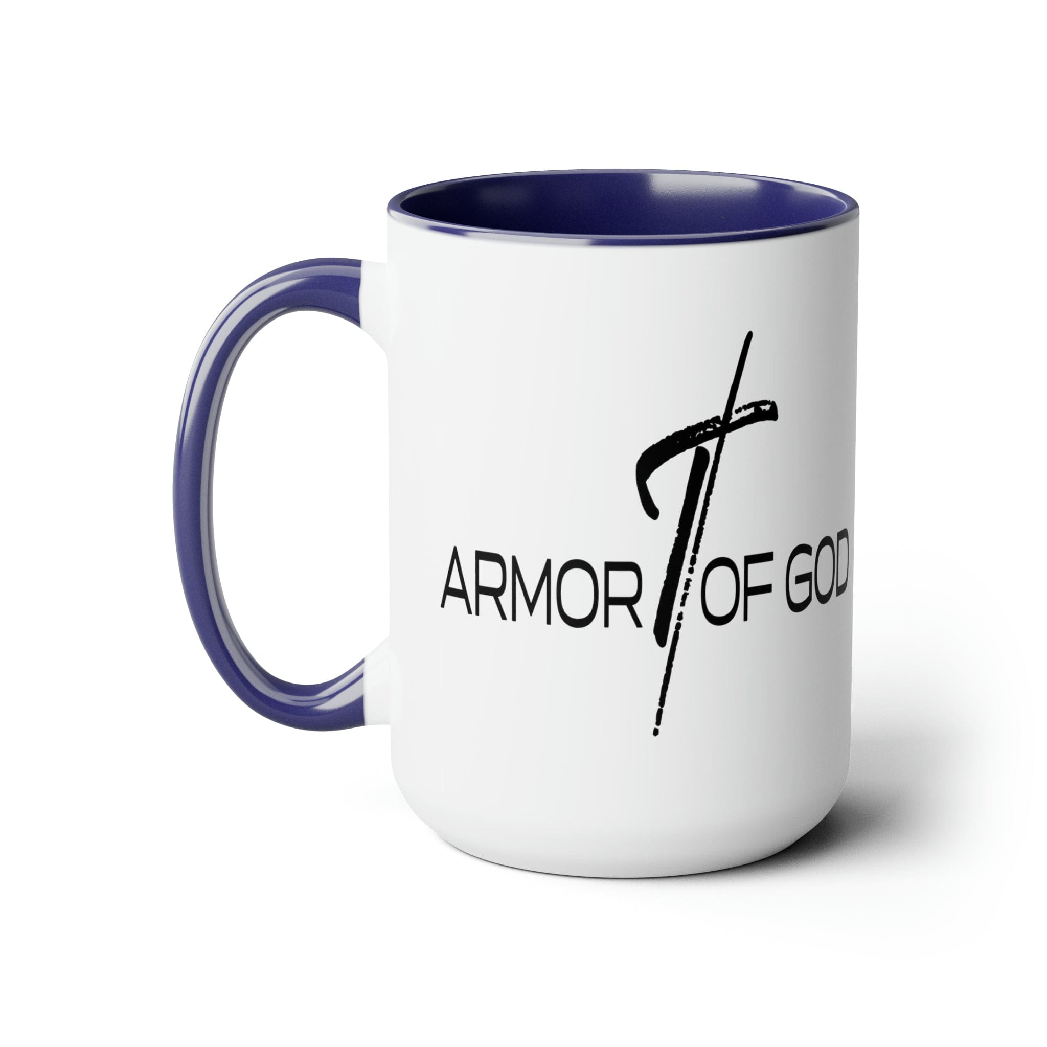 Accent Ceramic Coffee Mug 15oz - Armor Of God Black Illustration-2