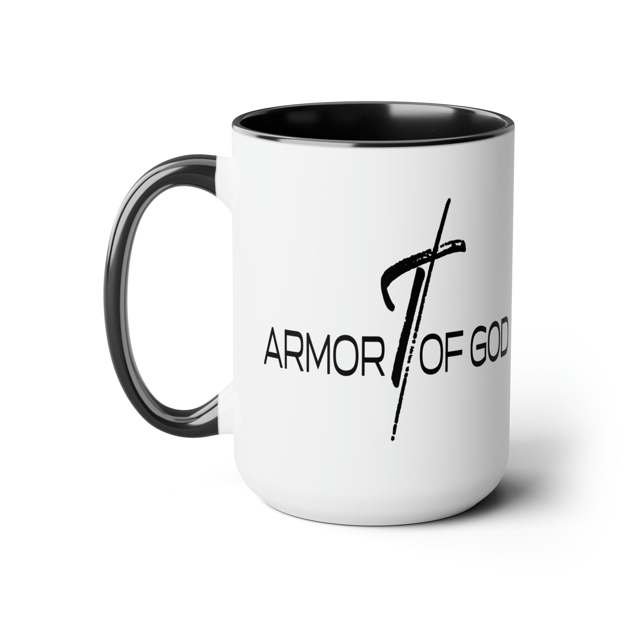 Accent Ceramic Coffee Mug 15oz - Armor Of God Black Illustration-0