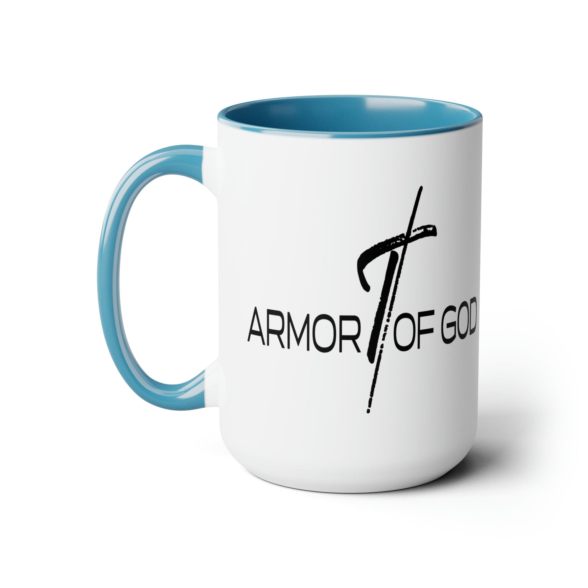 Accent Ceramic Coffee Mug 15oz - Armor Of God Black Illustration-1