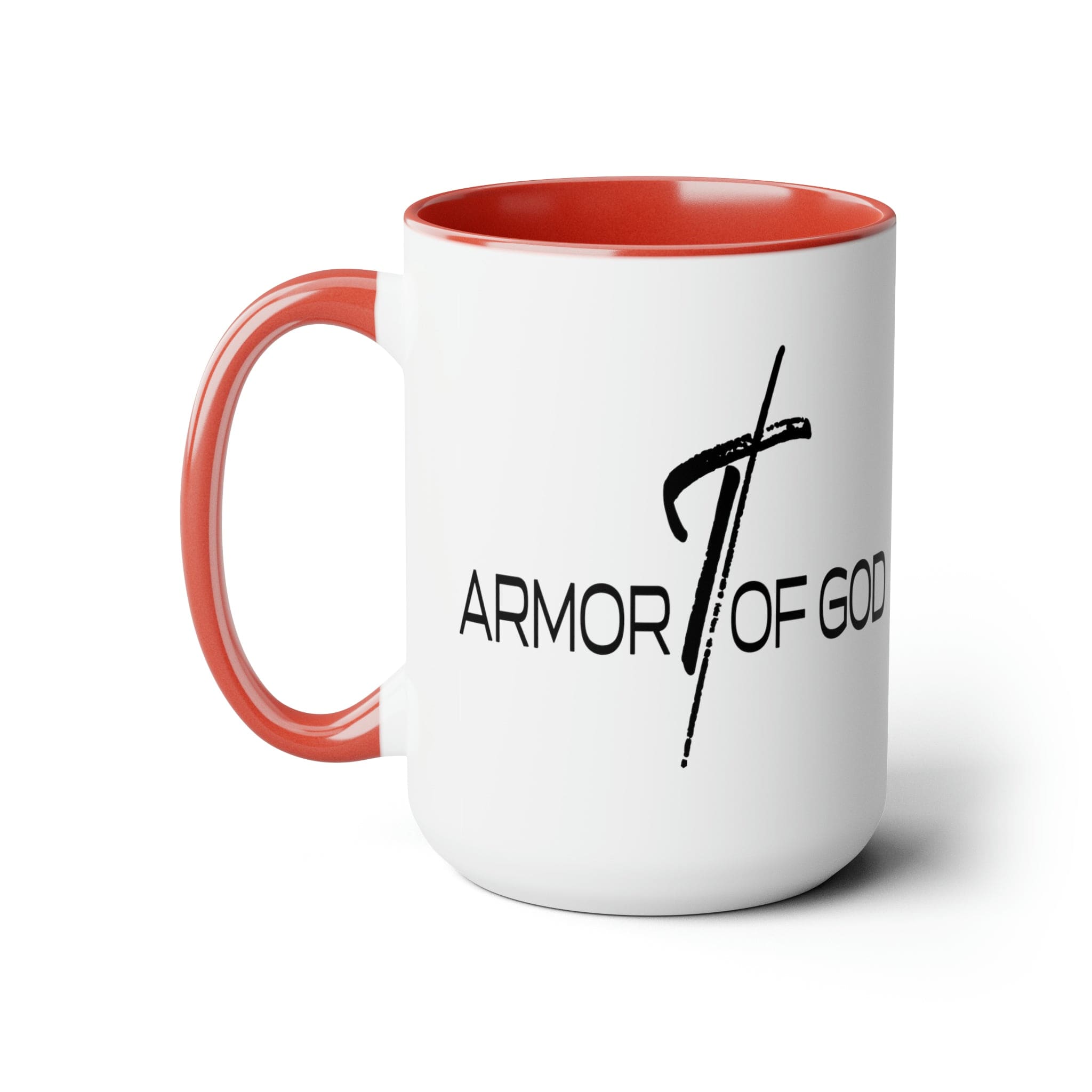 Accent Ceramic Coffee Mug 15oz - Armor Of God Black Illustration-4