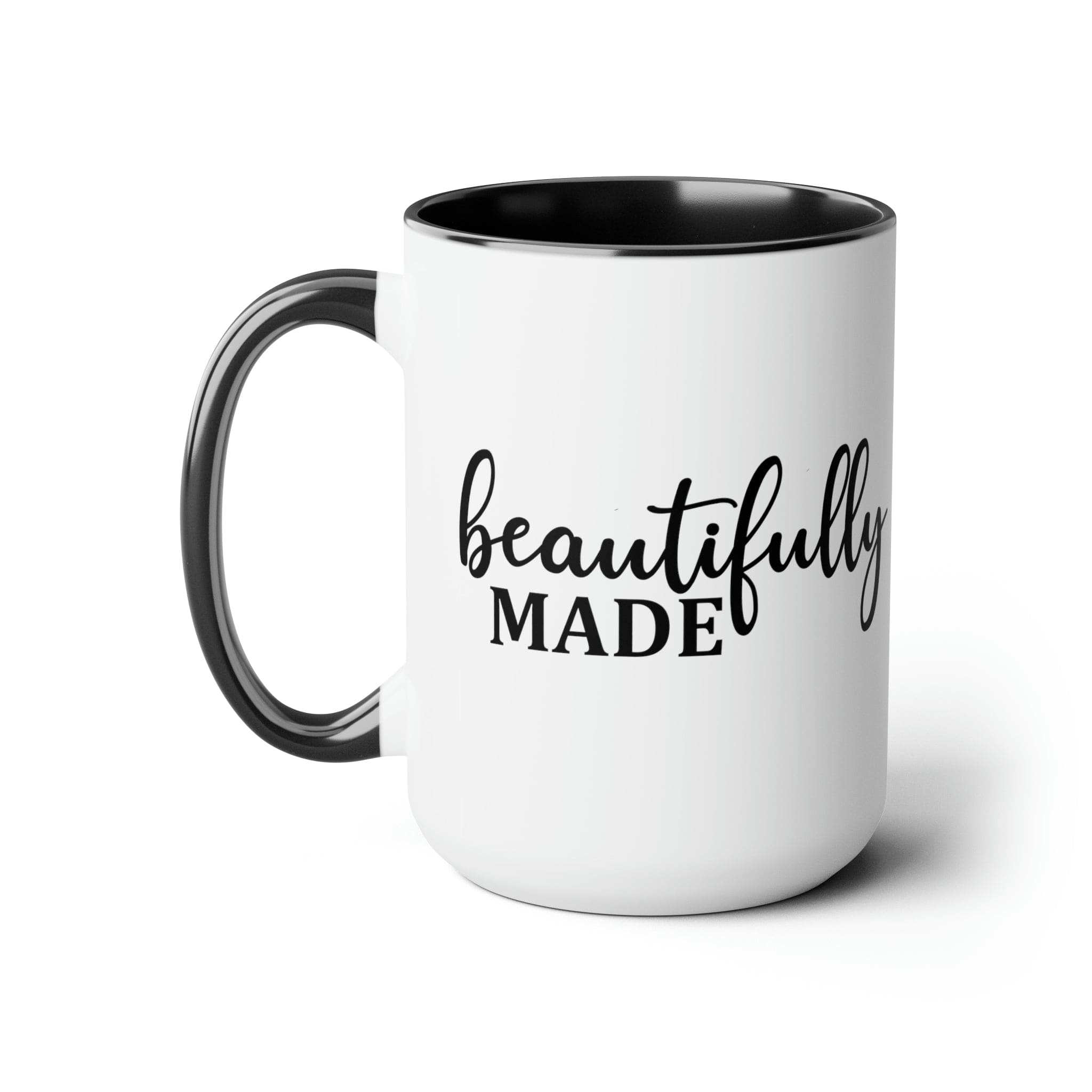 Accent Ceramic Coffee Mug 15oz - Beautifully Made - Inspiration Affirmation, Black-0