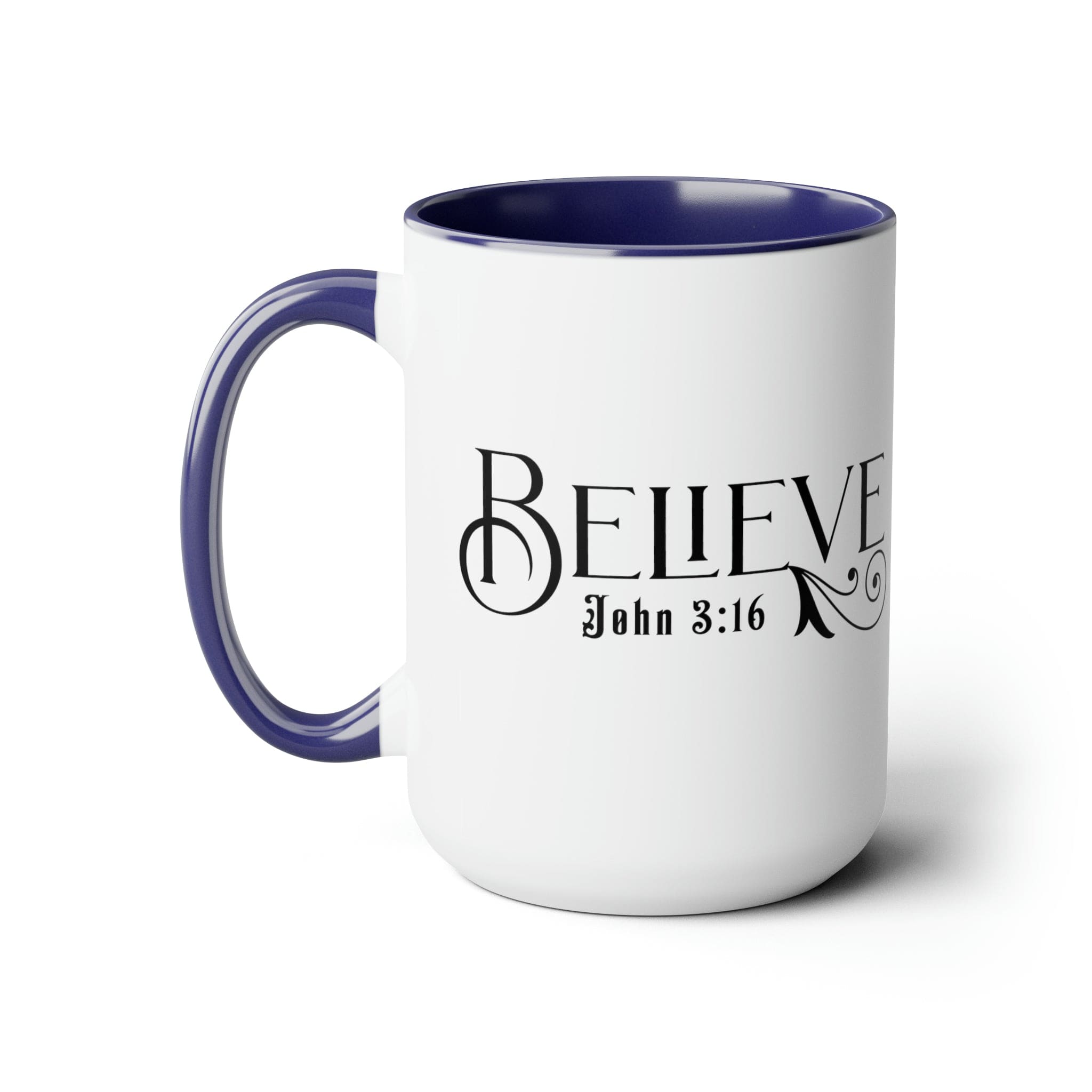 Accent Ceramic Coffee Mug 15oz - Believe John 3:16 Black Illustration-2