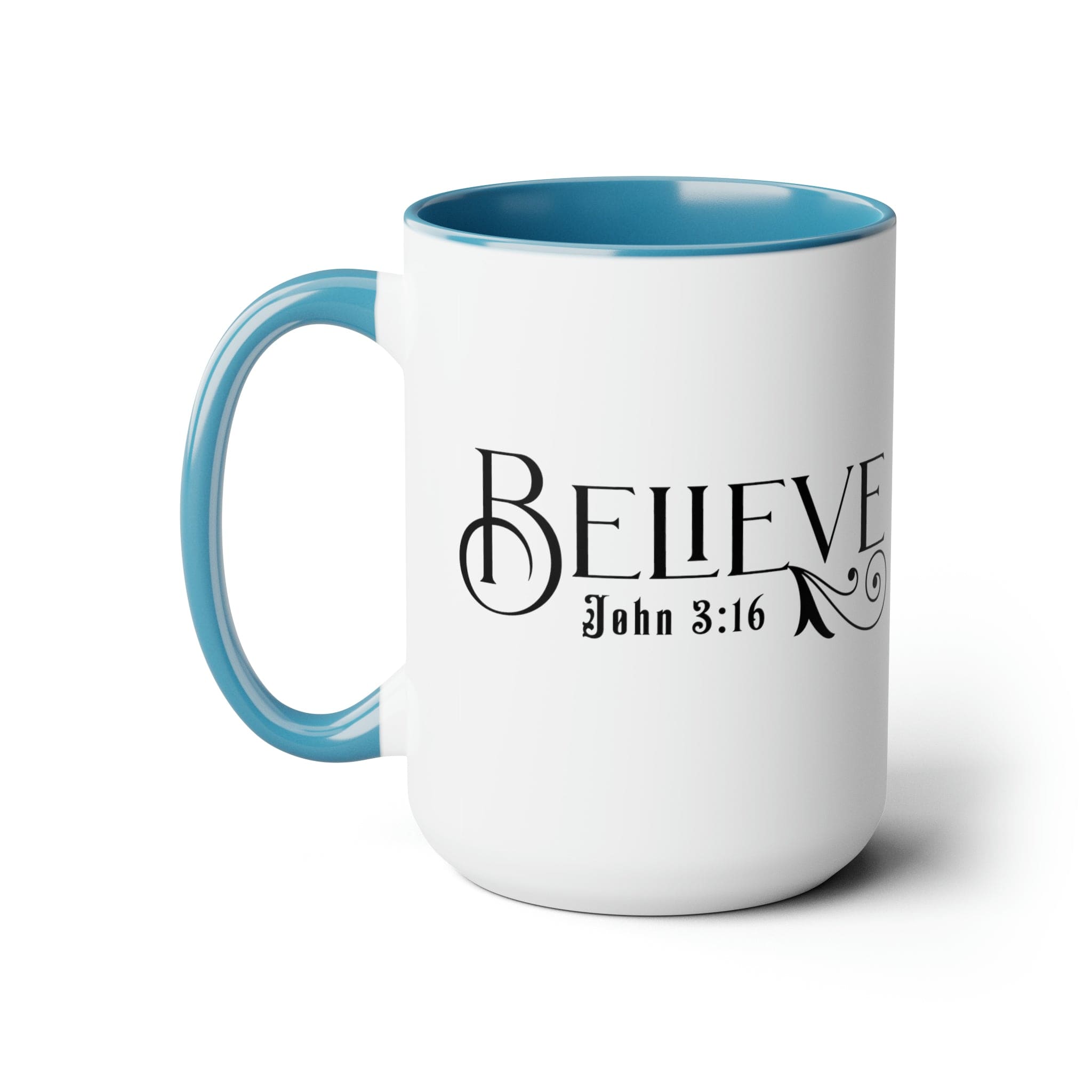 Accent Ceramic Coffee Mug 15oz - Believe John 3:16 Black Illustration-1