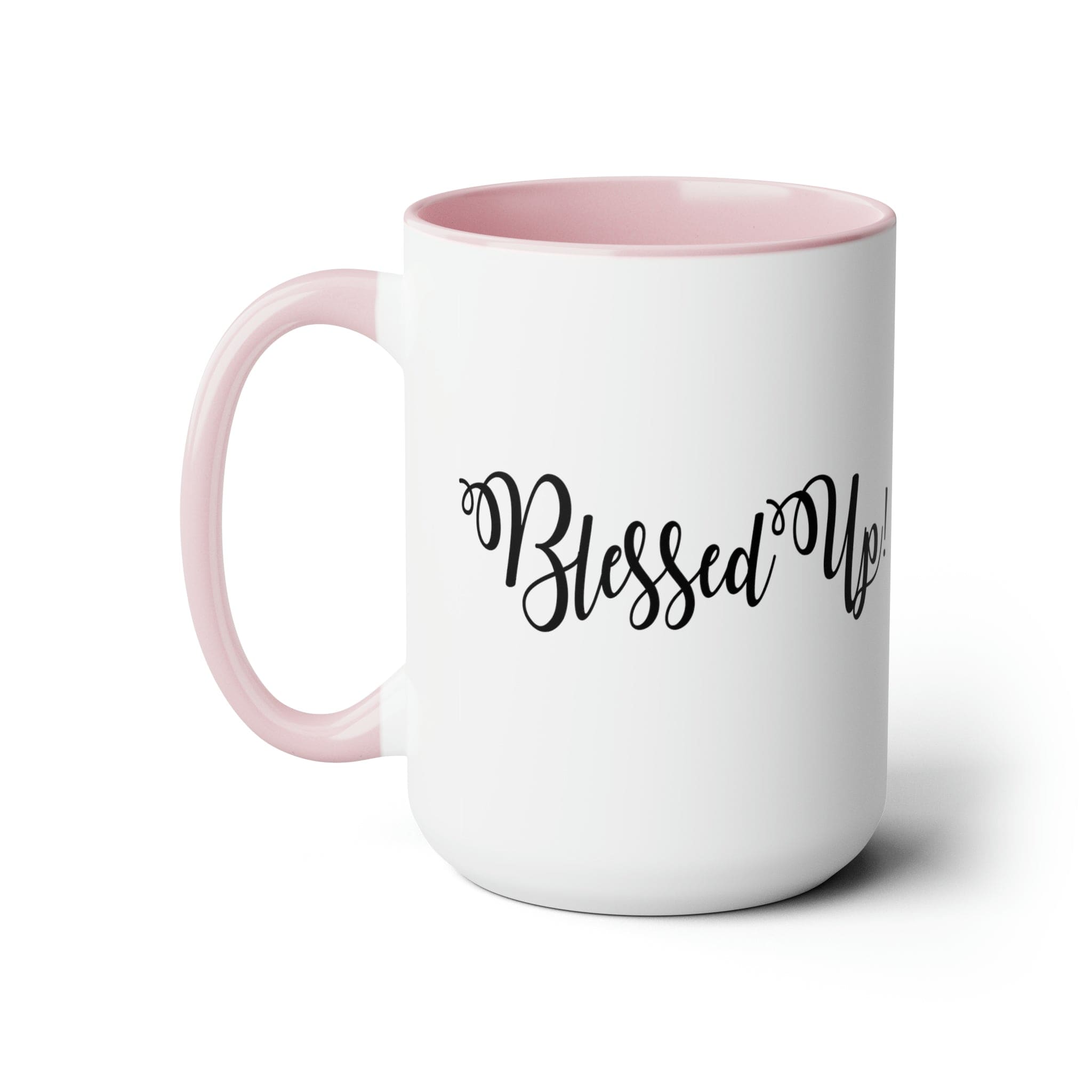 Accent Ceramic Coffee Mug 15oz - Blessed Up Quote Black Illustration-3