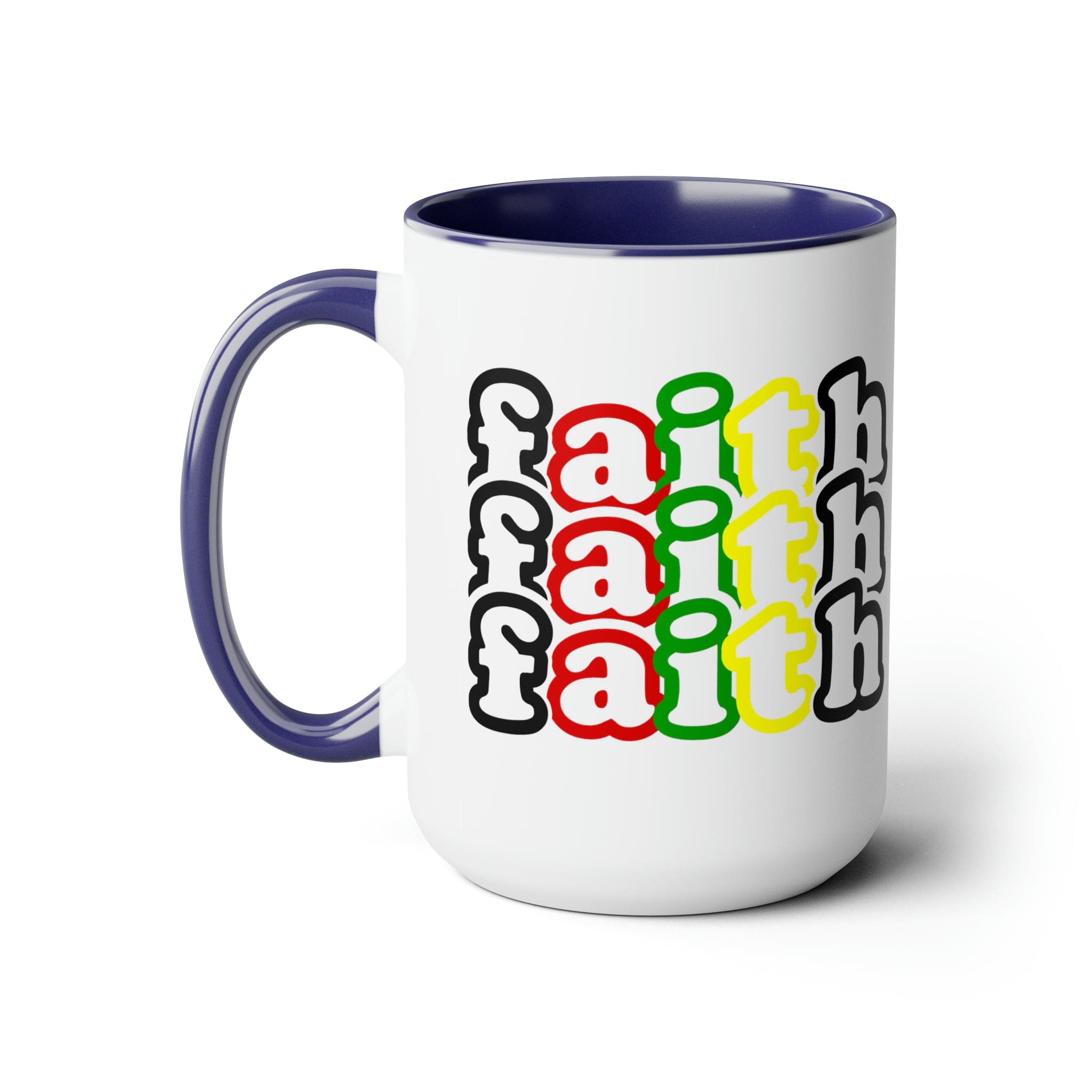 Accent Ceramic Coffee Mug 15oz - Faith Stack Multicolor Black Illustration-2