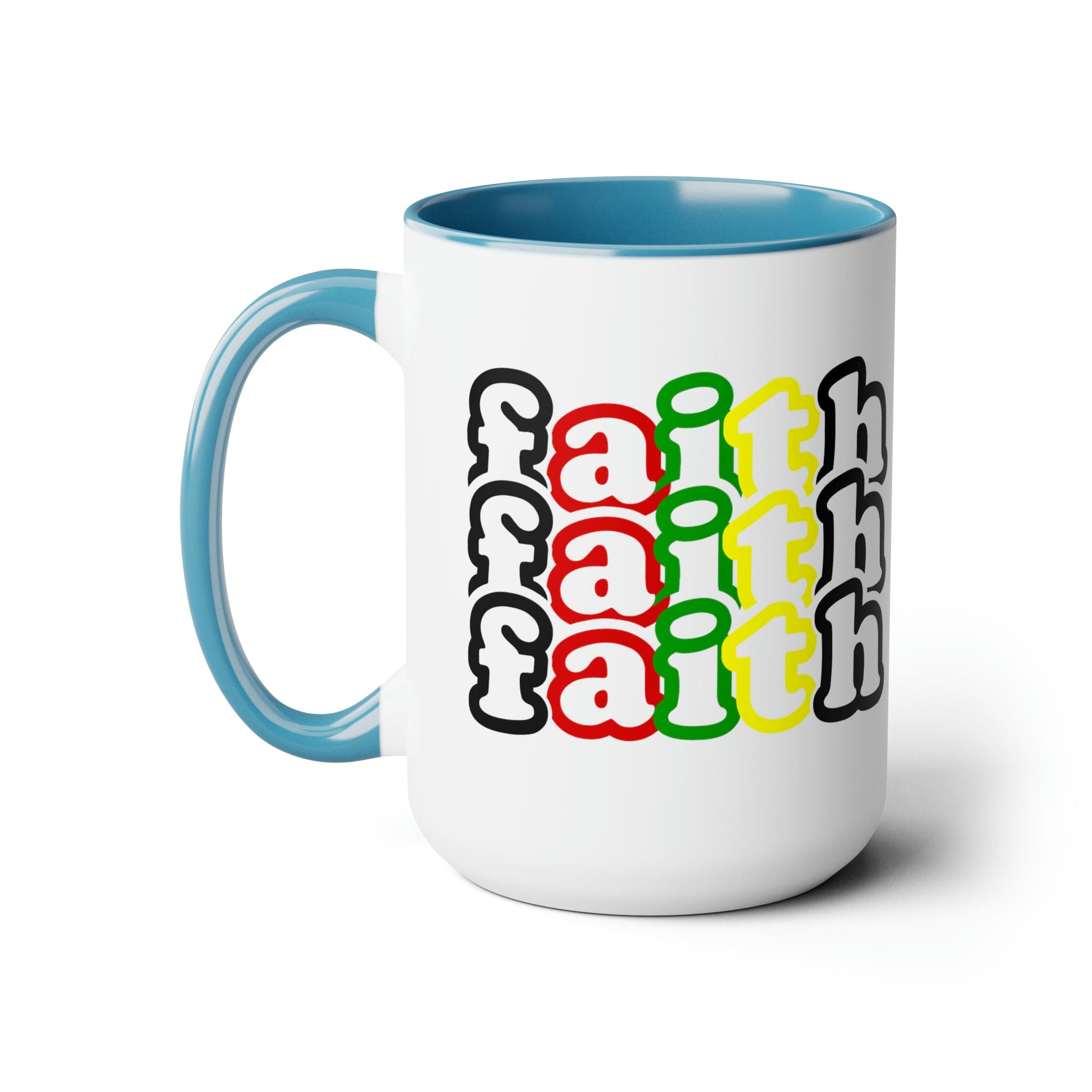 Accent Ceramic Coffee Mug 15oz - Faith Stack Multicolor Black Illustration-1