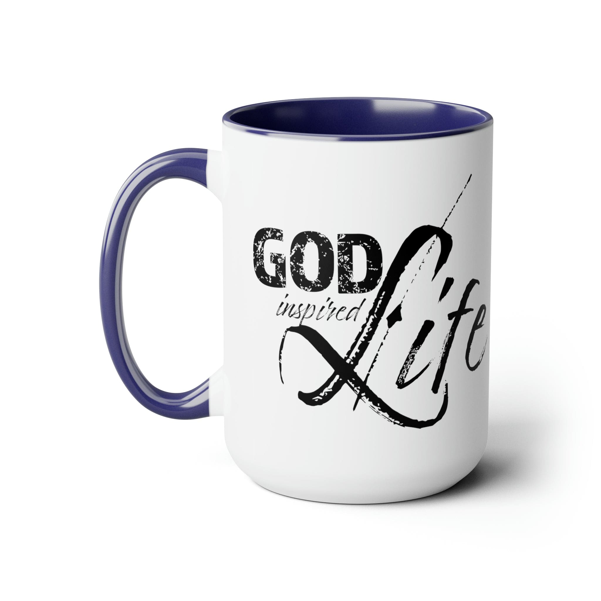 Accent Ceramic Coffee Mug 15oz - God Inspired Life Black Illustration-2