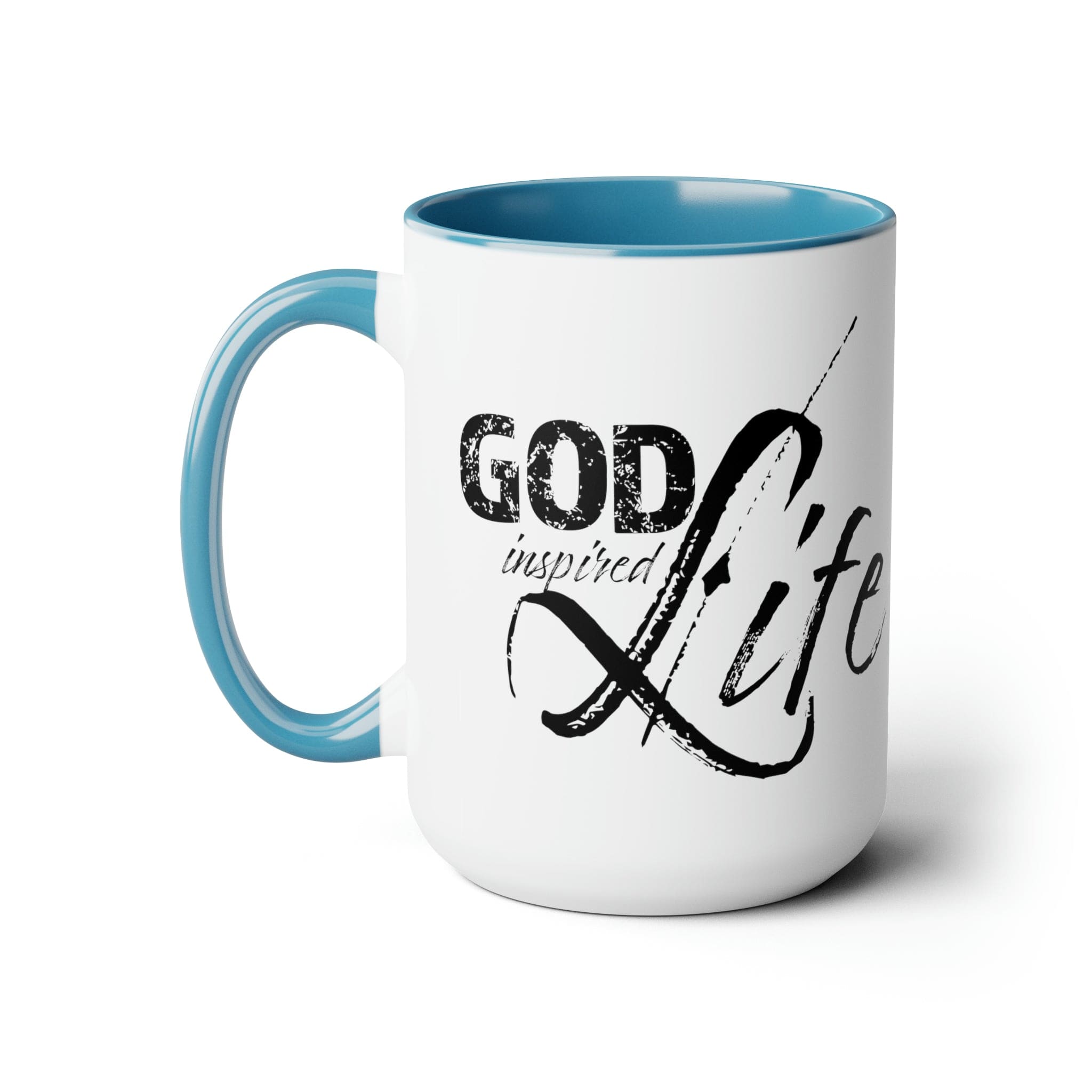 Accent Ceramic Coffee Mug 15oz - God Inspired Life Black Illustration-1