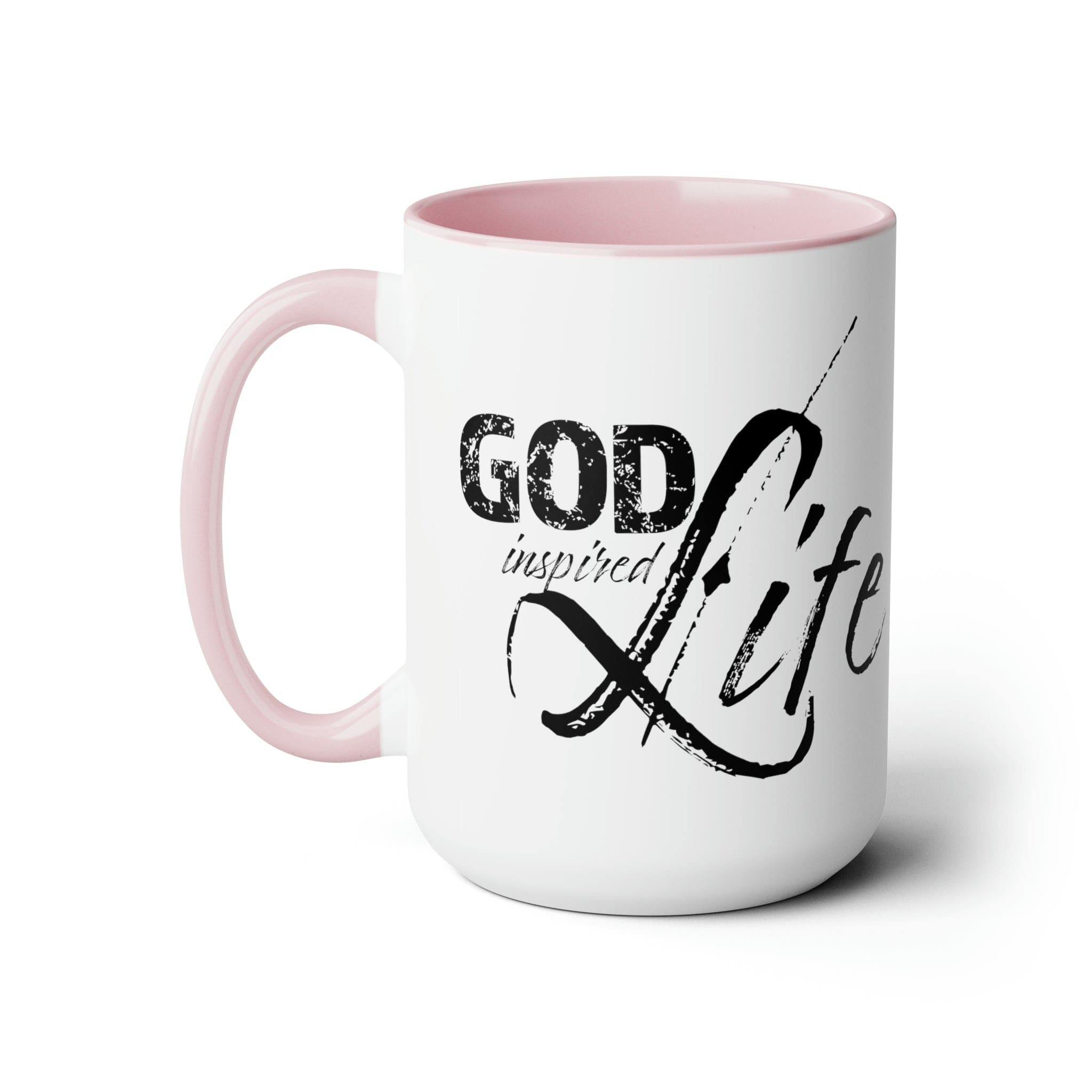 Accent Ceramic Coffee Mug 15oz - God Inspired Life Black Illustration-3