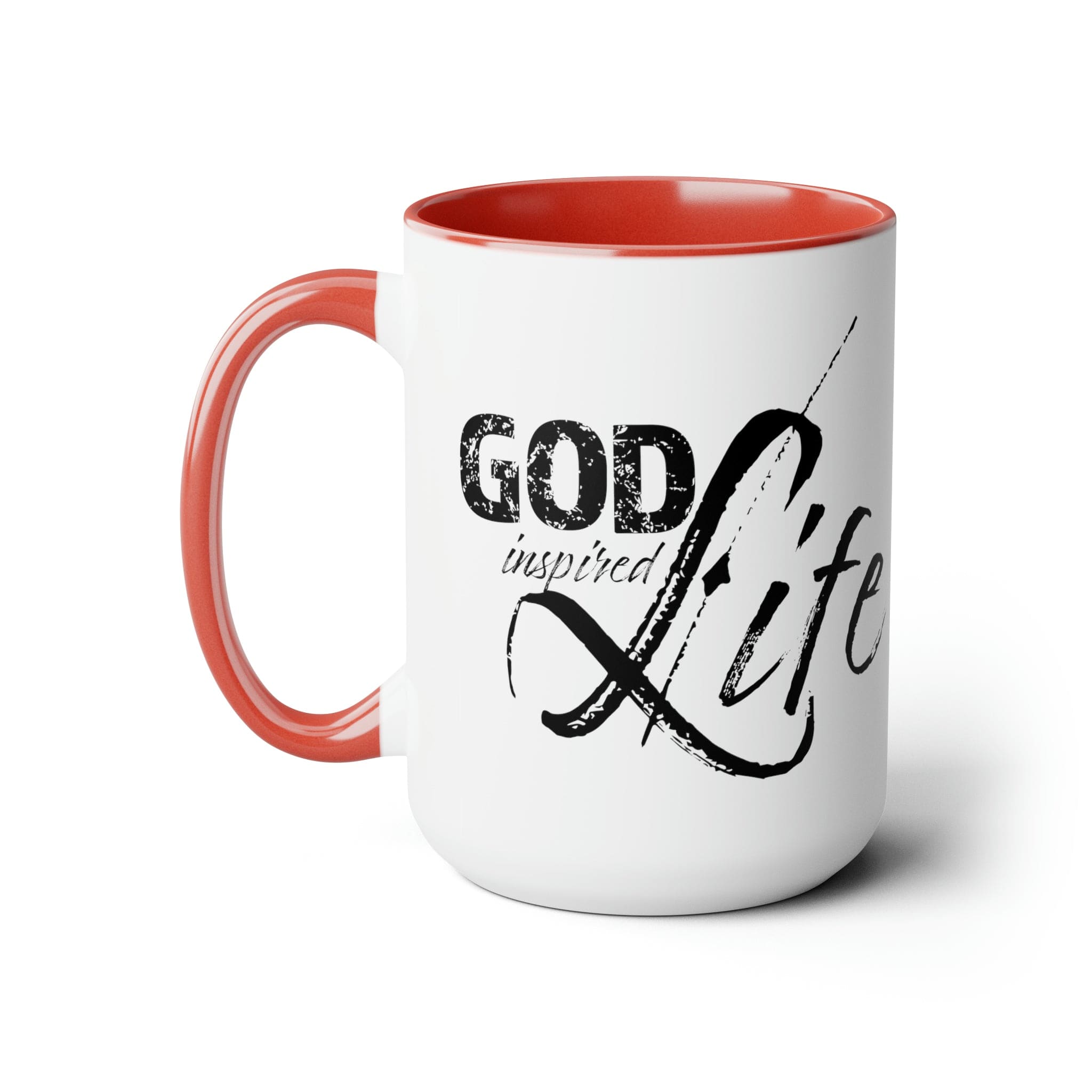 Accent Ceramic Coffee Mug 15oz - God Inspired Life Black Illustration-4