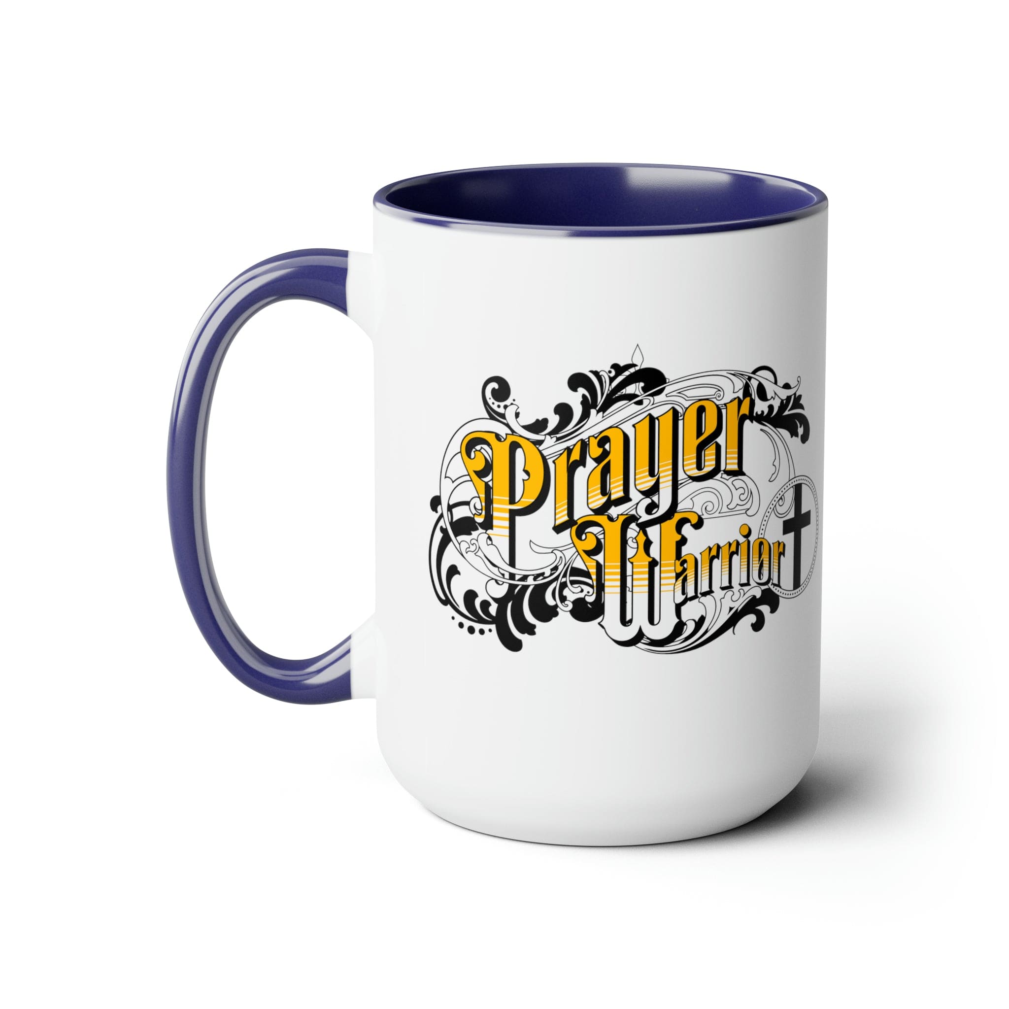 Accent Ceramic Coffee Mug 15oz - Prayer Warrior Christian Inspiration, S6-2