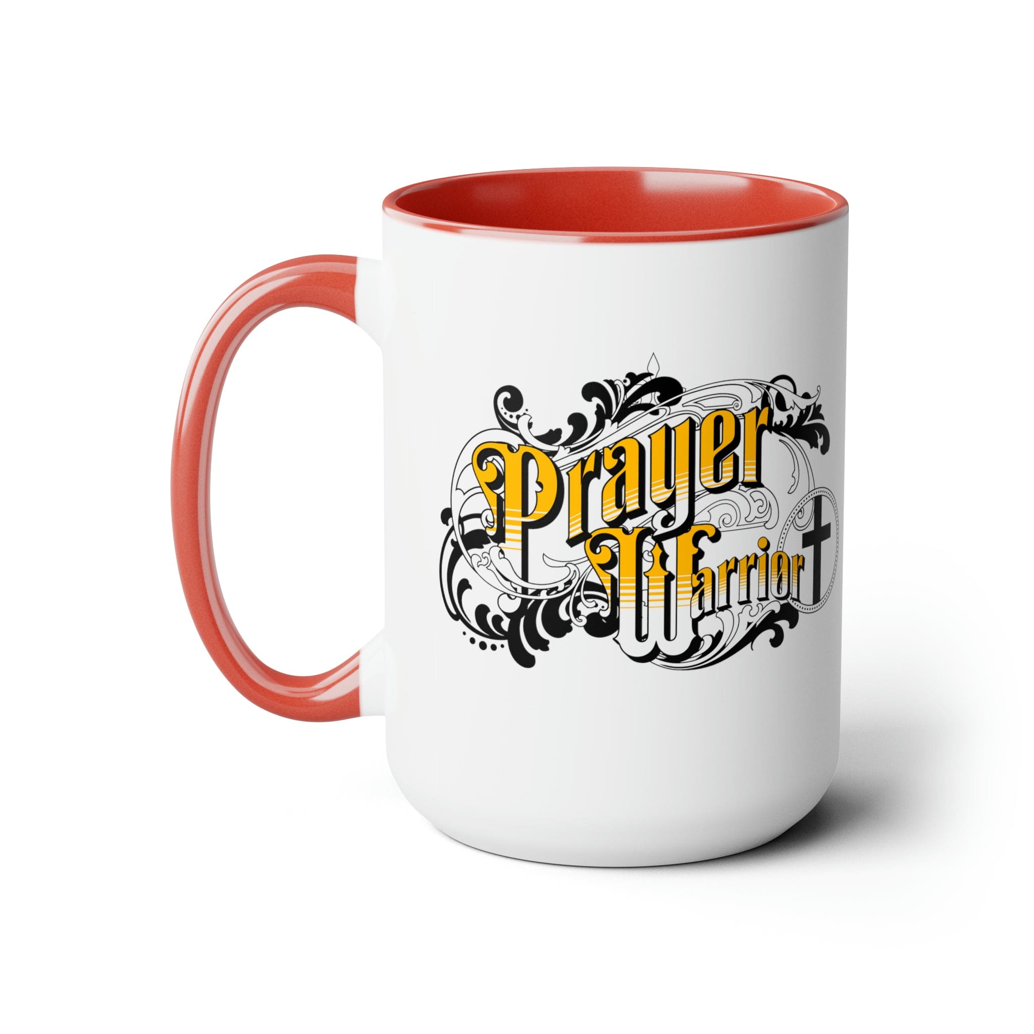 Accent Ceramic Coffee Mug 15oz - Prayer Warrior Christian Inspiration, S6-4