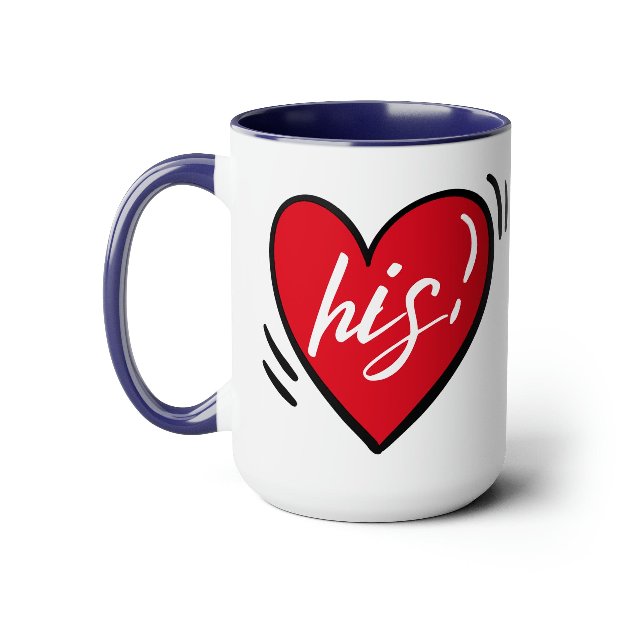 Accent Ceramic Coffee Mug 15oz - Say It Soul His Heart, Couples-2