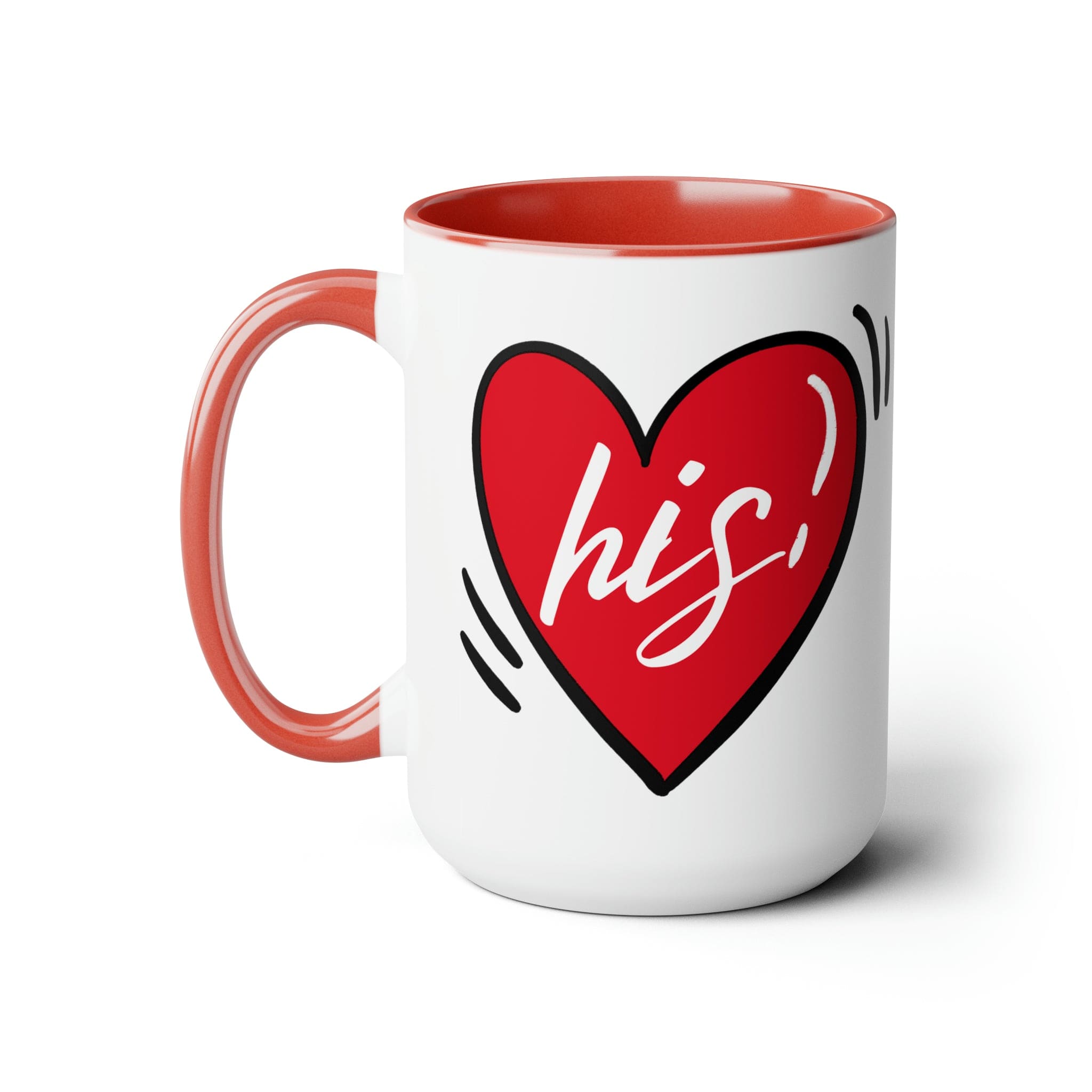 Accent Ceramic Coffee Mug 15oz - Say It Soul His Heart, Couples-4