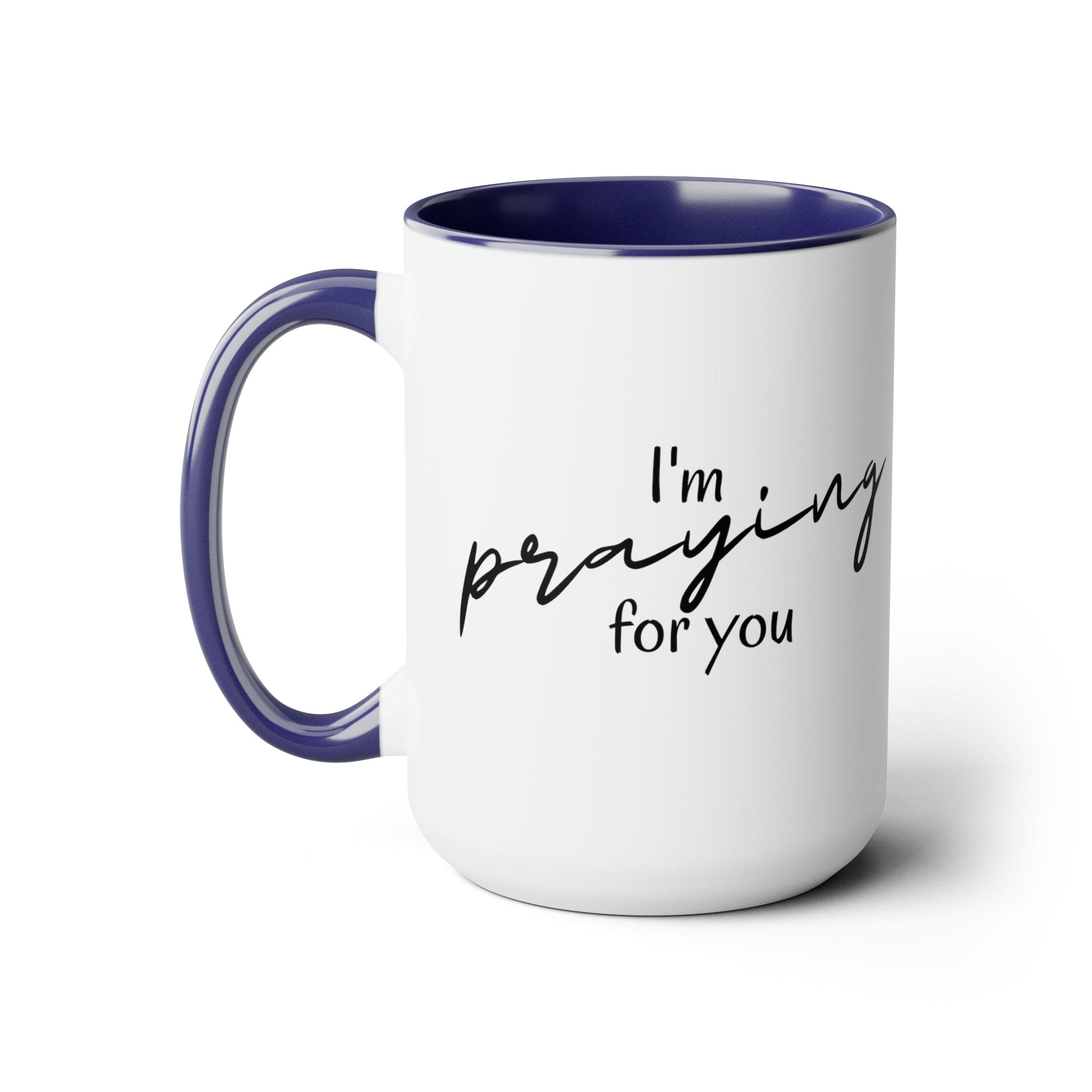 Accent Ceramic Coffee Mug 15oz - Say it Soul, I’m Praying for you T-shirt, Inspirational Shirts, Christian, Faith-based Clothing, Christian Activewear-2