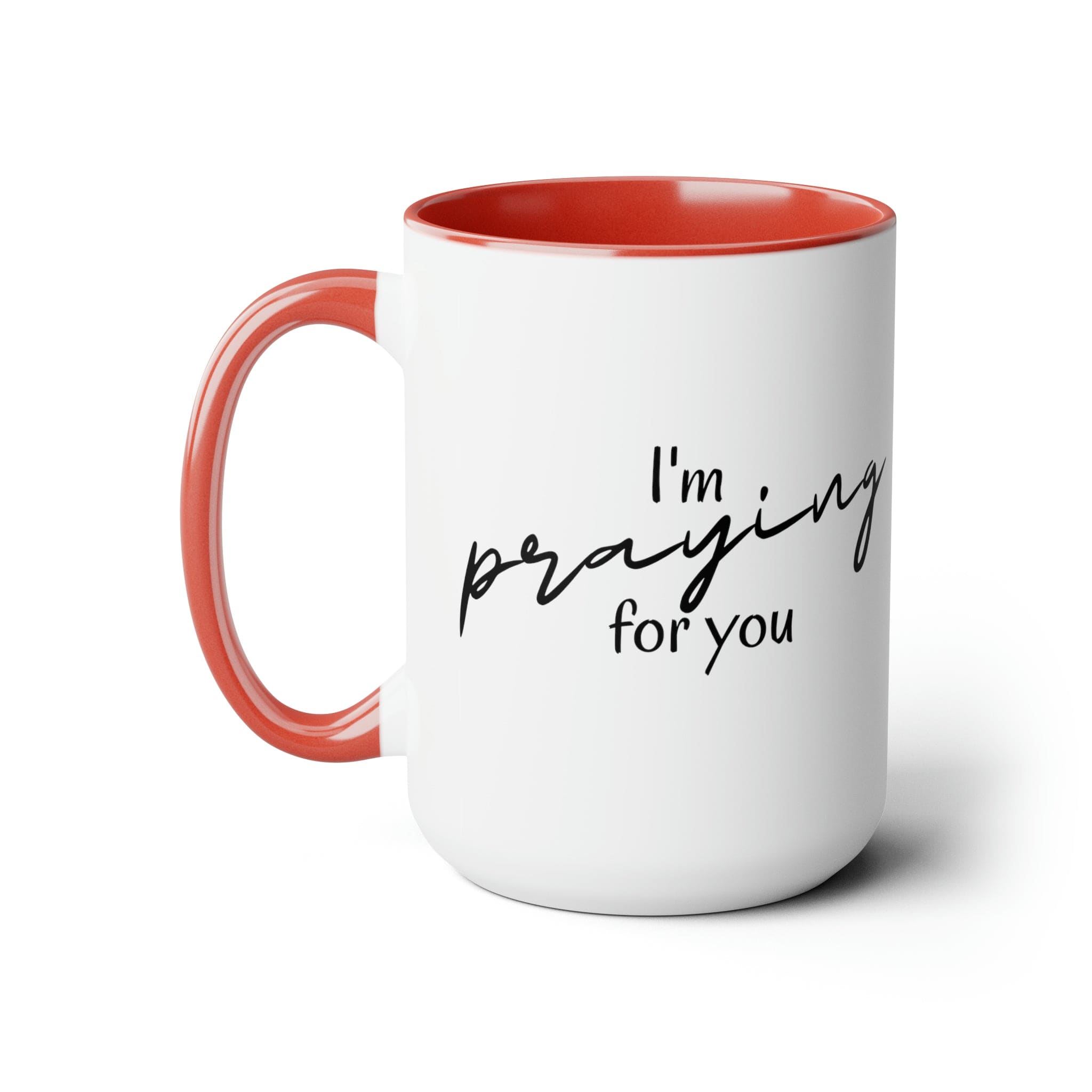 Accent Ceramic Coffee Mug 15oz - Say it Soul, I’m Praying for you T-shirt, Inspirational Shirts, Christian, Faith-based Clothing, Christian Activewear-4