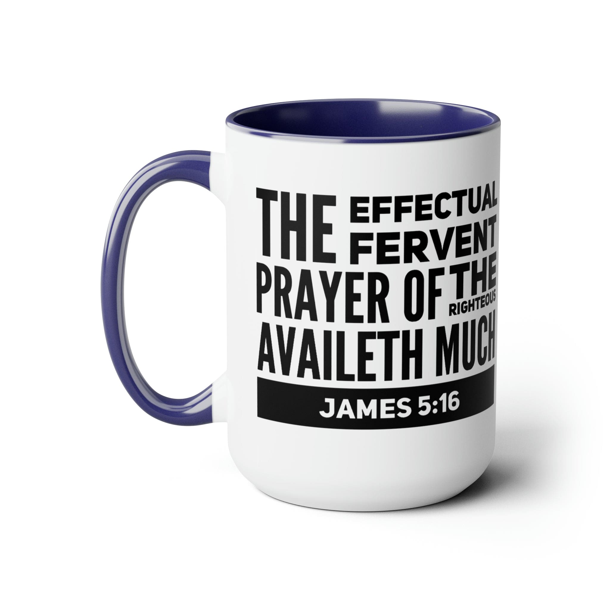 Accent Ceramic Coffee Mug 15oz - The Effectual Fervent Prayer Black Illustration-2