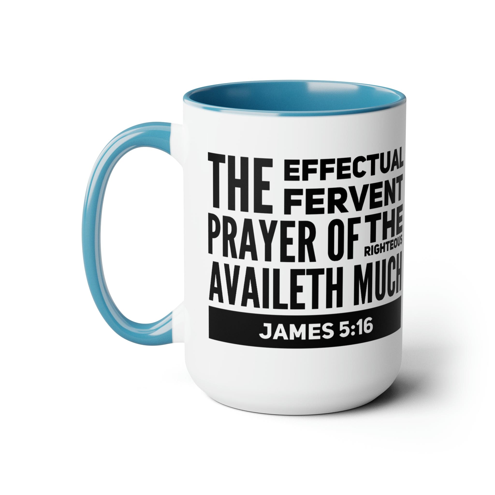 Accent Ceramic Coffee Mug 15oz - The Effectual Fervent Prayer Black Illustration-1