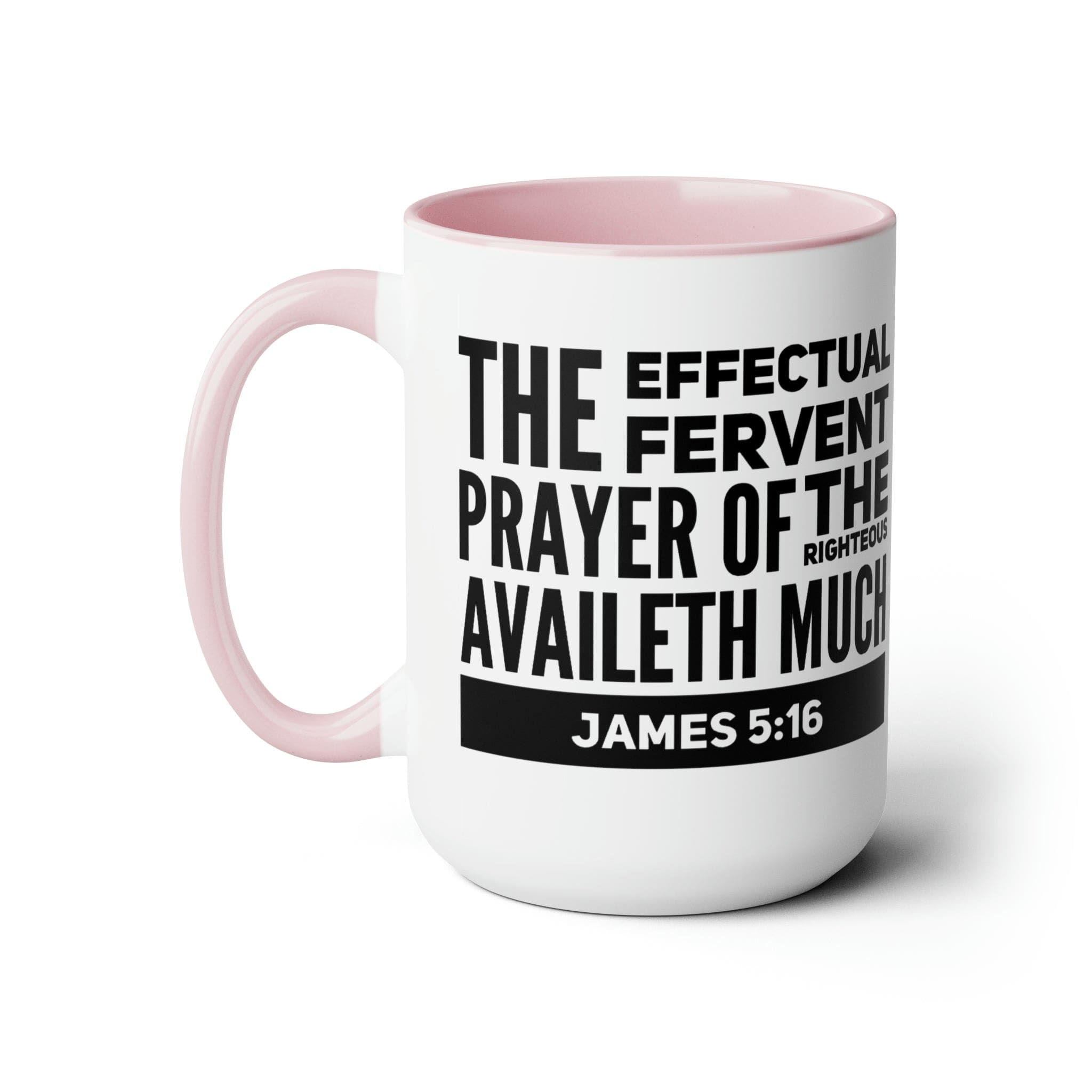 Accent Ceramic Coffee Mug 15oz - The Effectual Fervent Prayer Black Illustration-3