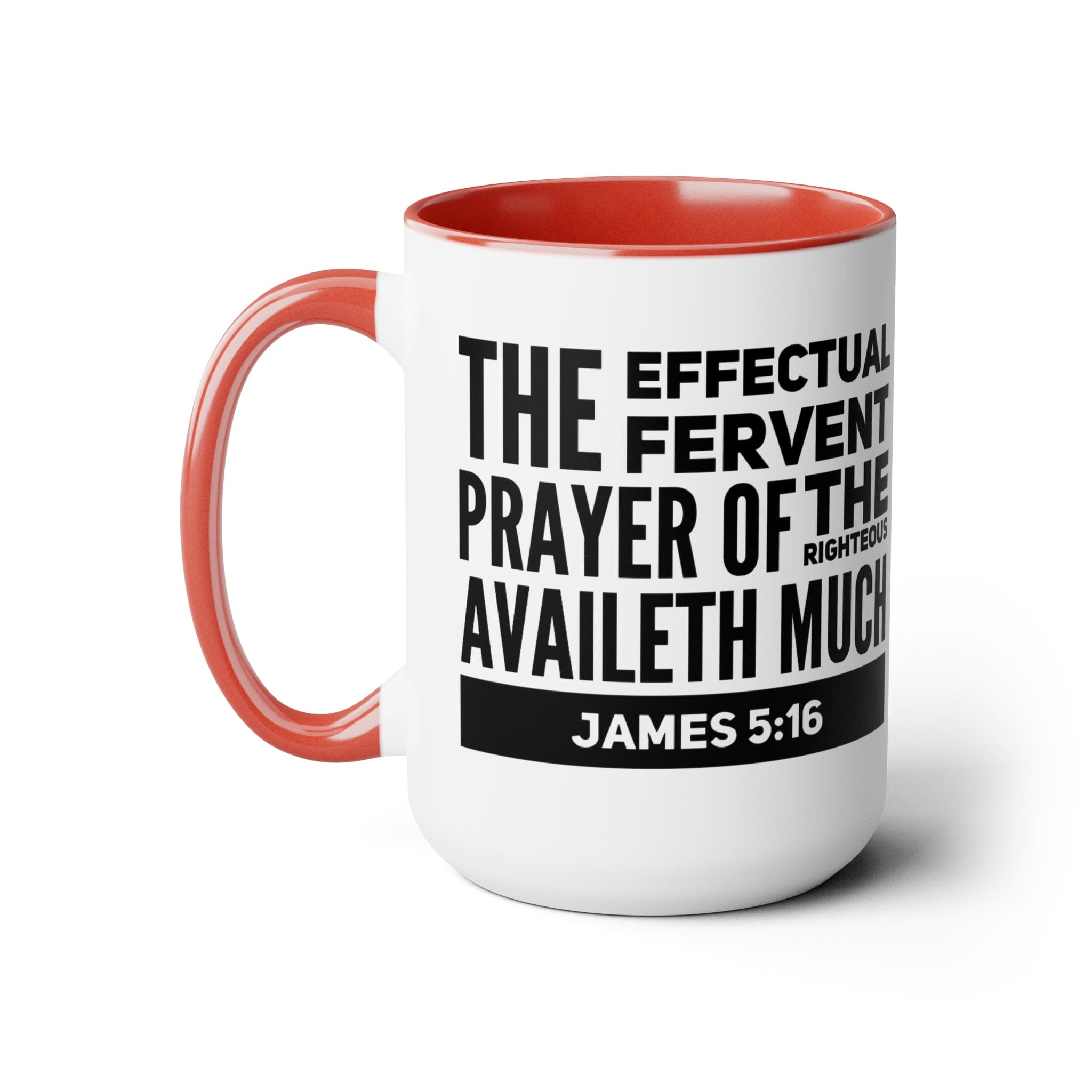 Accent Ceramic Coffee Mug 15oz - The Effectual Fervent Prayer Black Illustration-4