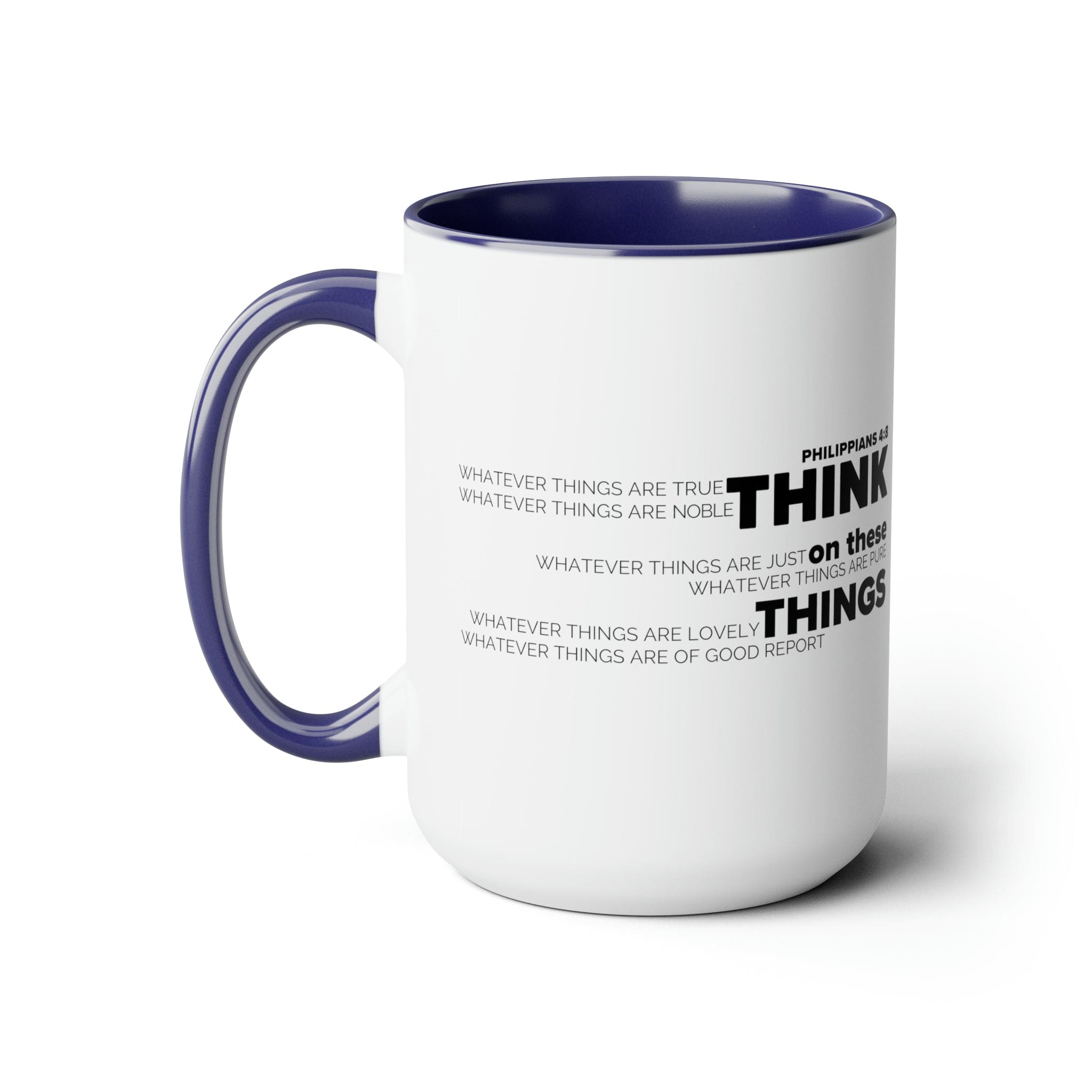 Accent Ceramic Coffee Mug 15oz - Think On These Things Black Illustration-2