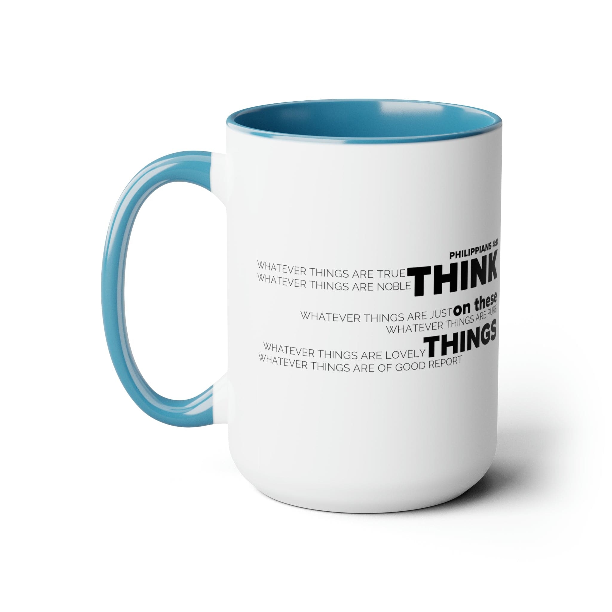 Accent Ceramic Coffee Mug 15oz - Think On These Things Black Illustration-1