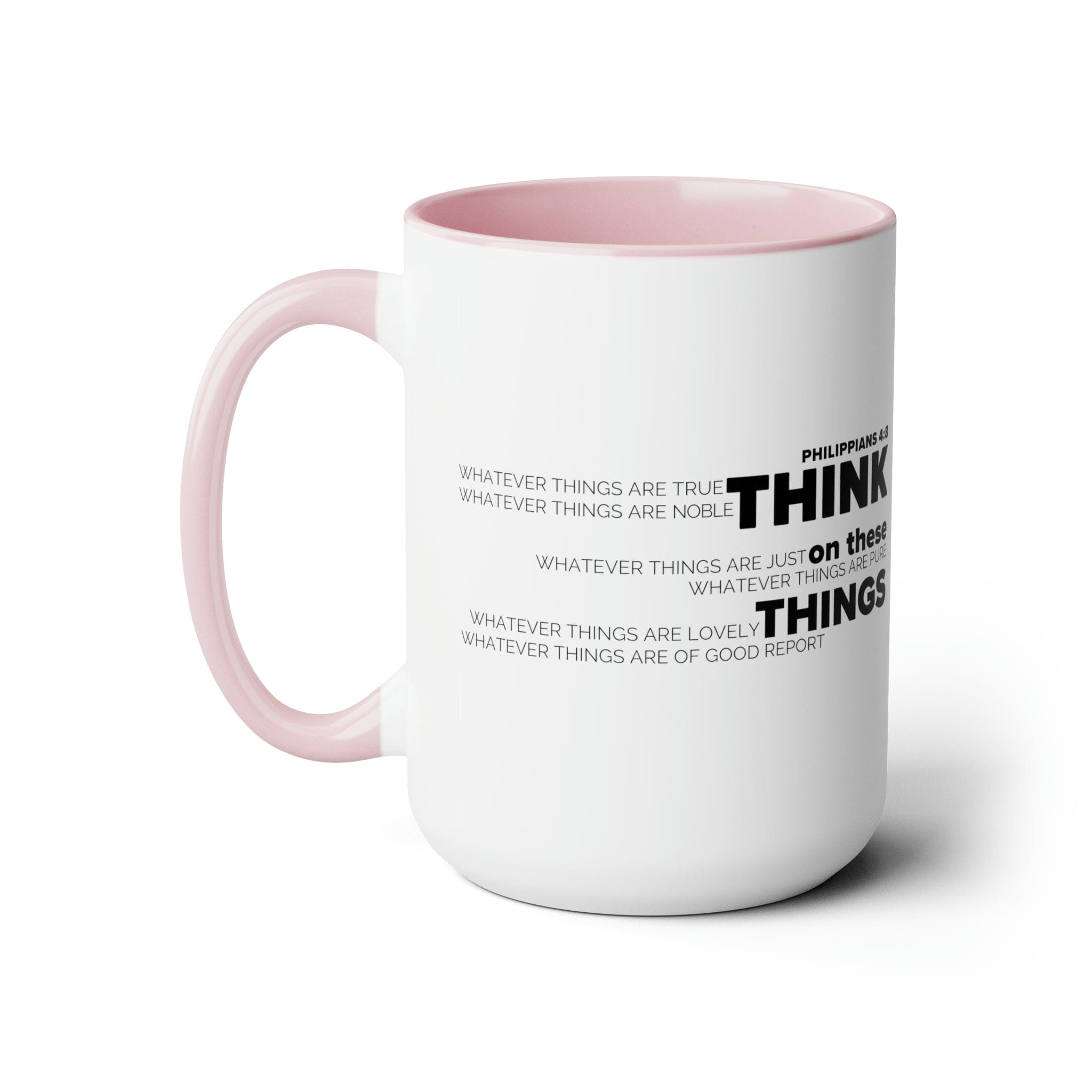 Accent Ceramic Coffee Mug 15oz - Think On These Things Black Illustration-3