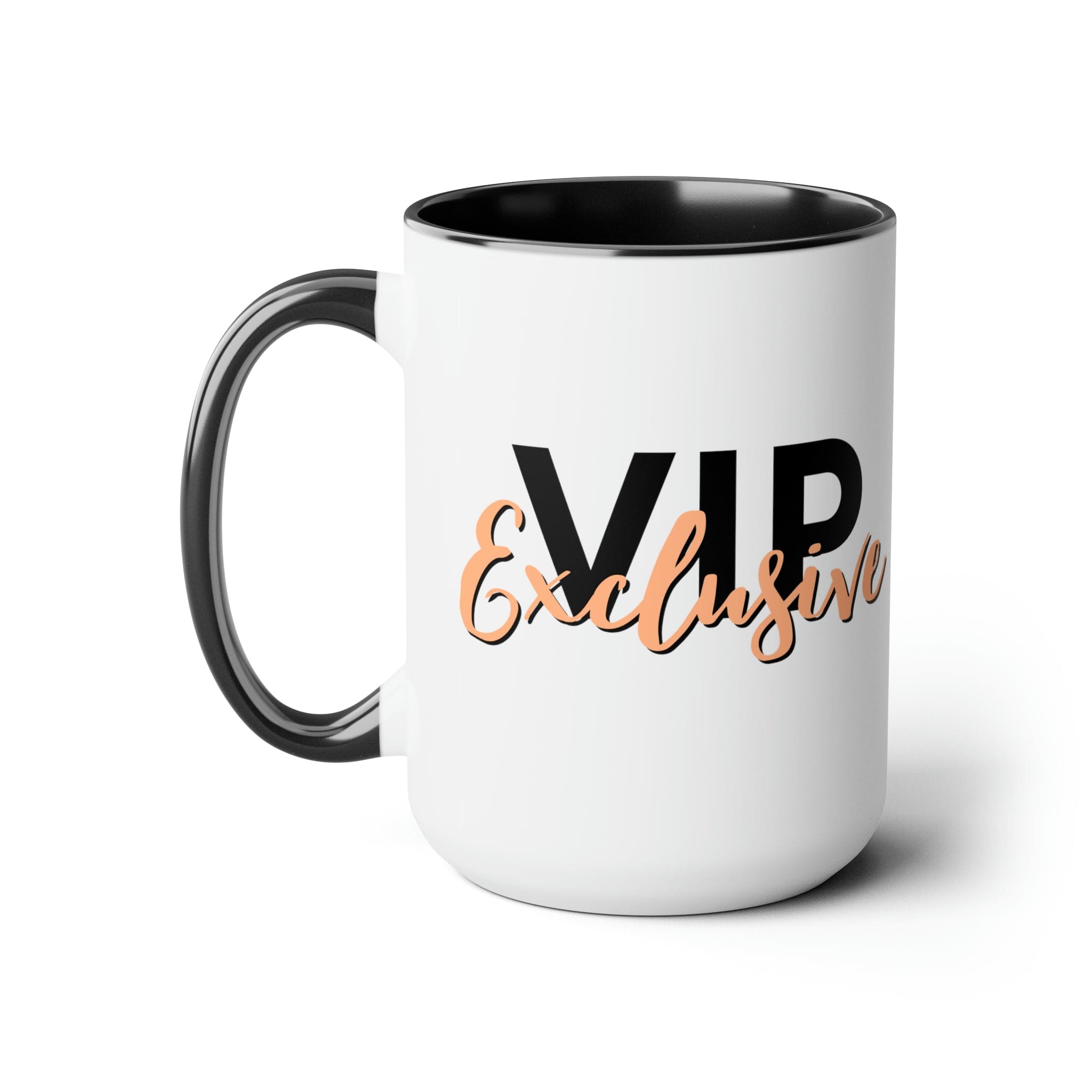 Accent Ceramic Coffee Mug 15oz - Vip Exclusive Black And Beige - Affirmation-0