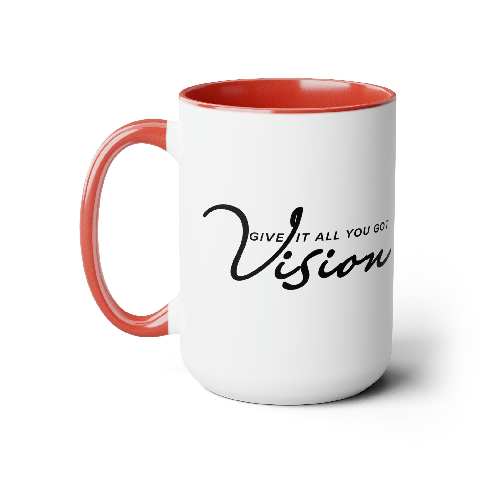 Accent Ceramic Coffee Mug 15oz - Vision - Give it All you Got, Black-4