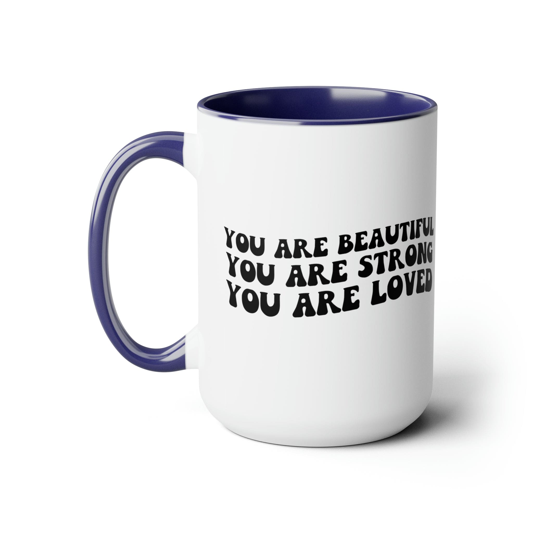 Accent Ceramic Coffee Mug 15oz - You Are Beautiful Strong Black Illustration-2