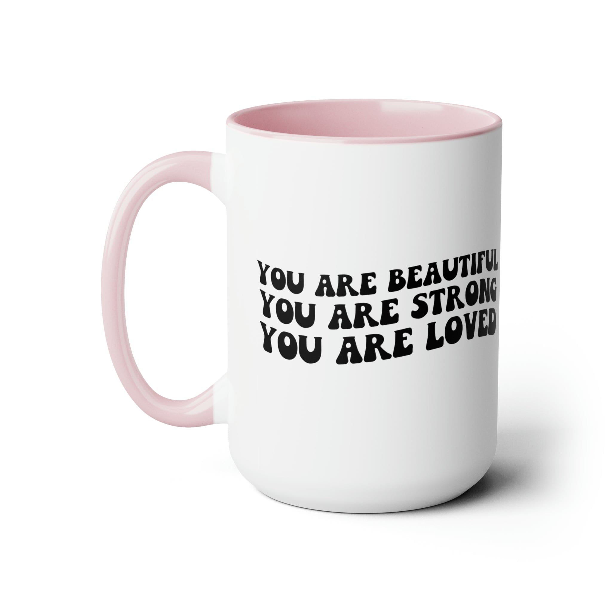 Accent Ceramic Coffee Mug 15oz - You Are Beautiful Strong Black Illustration-3