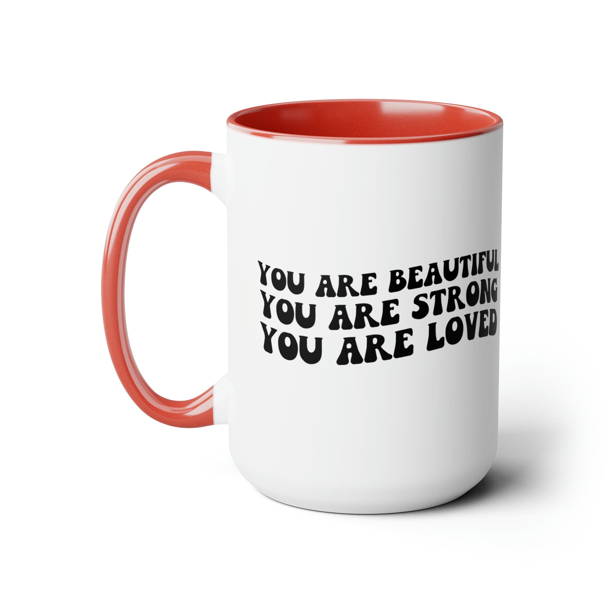 Accent Ceramic Coffee Mug 15oz - You Are Beautiful Strong Black Illustration-4