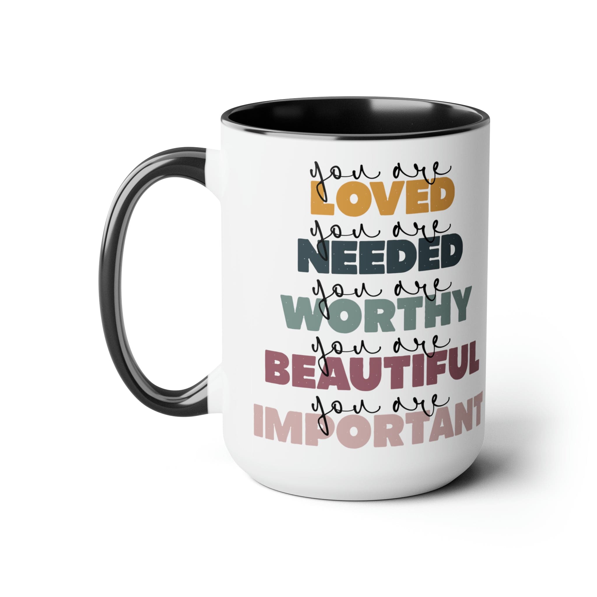 Accent Ceramic Coffee Mug 15oz - You Are Loved Inspiration Affirmation-0