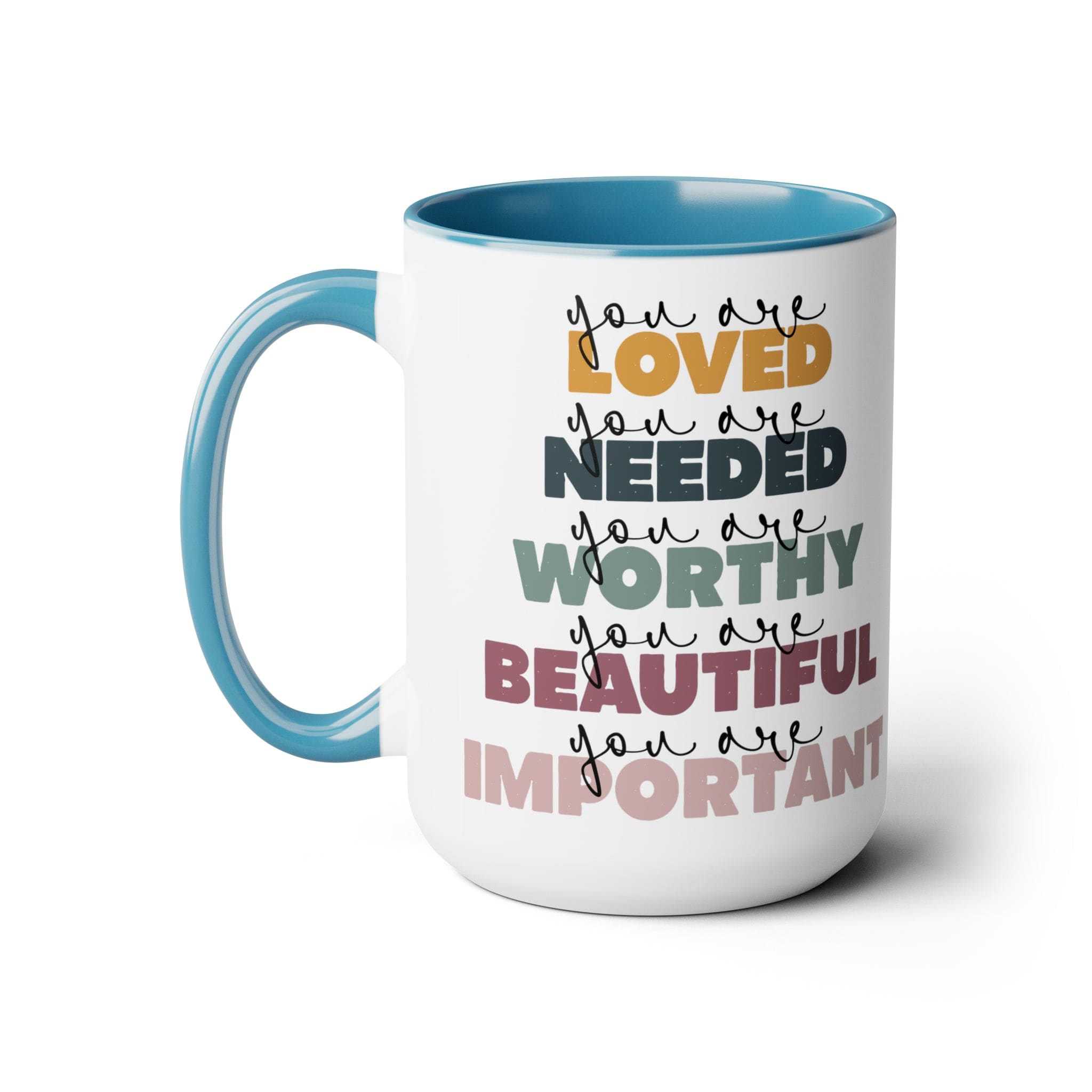 Accent Ceramic Coffee Mug 15oz - You Are Loved Inspiration Affirmation-1