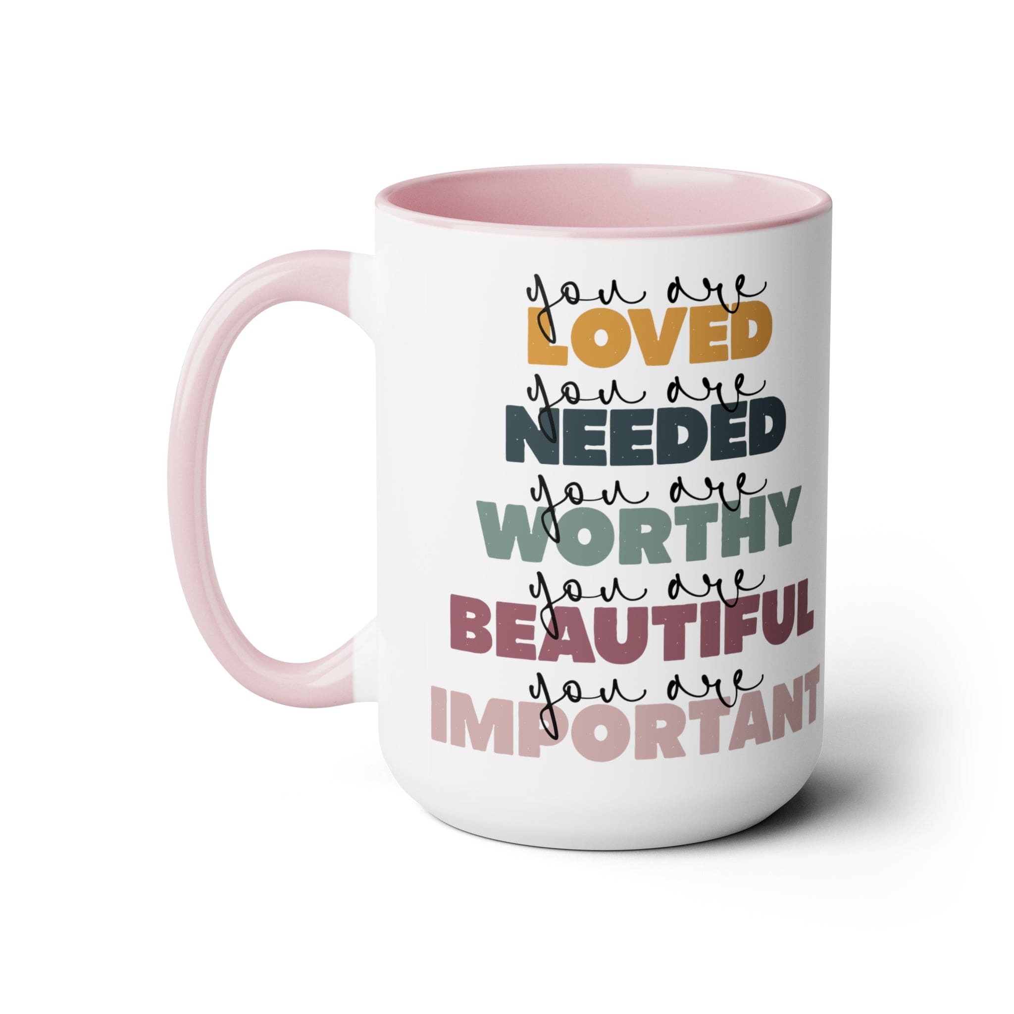 Accent Ceramic Coffee Mug 15oz - You Are Loved Inspiration Affirmation-3