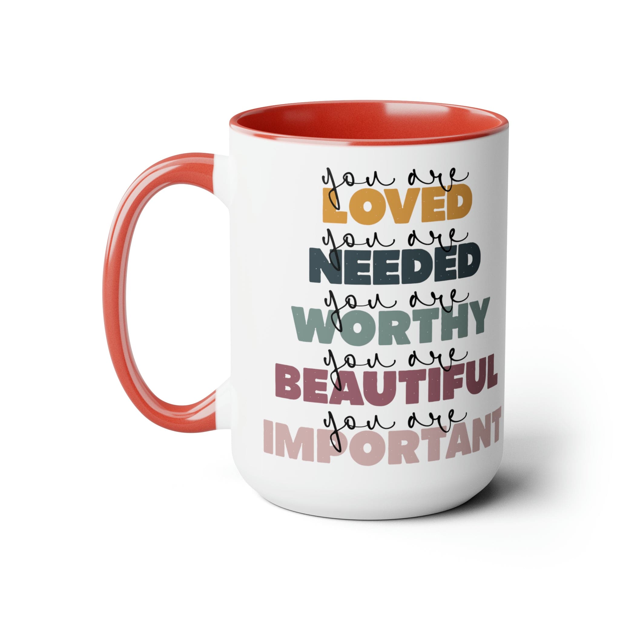 Accent Ceramic Coffee Mug 15oz - You Are Loved Inspiration Affirmation-4