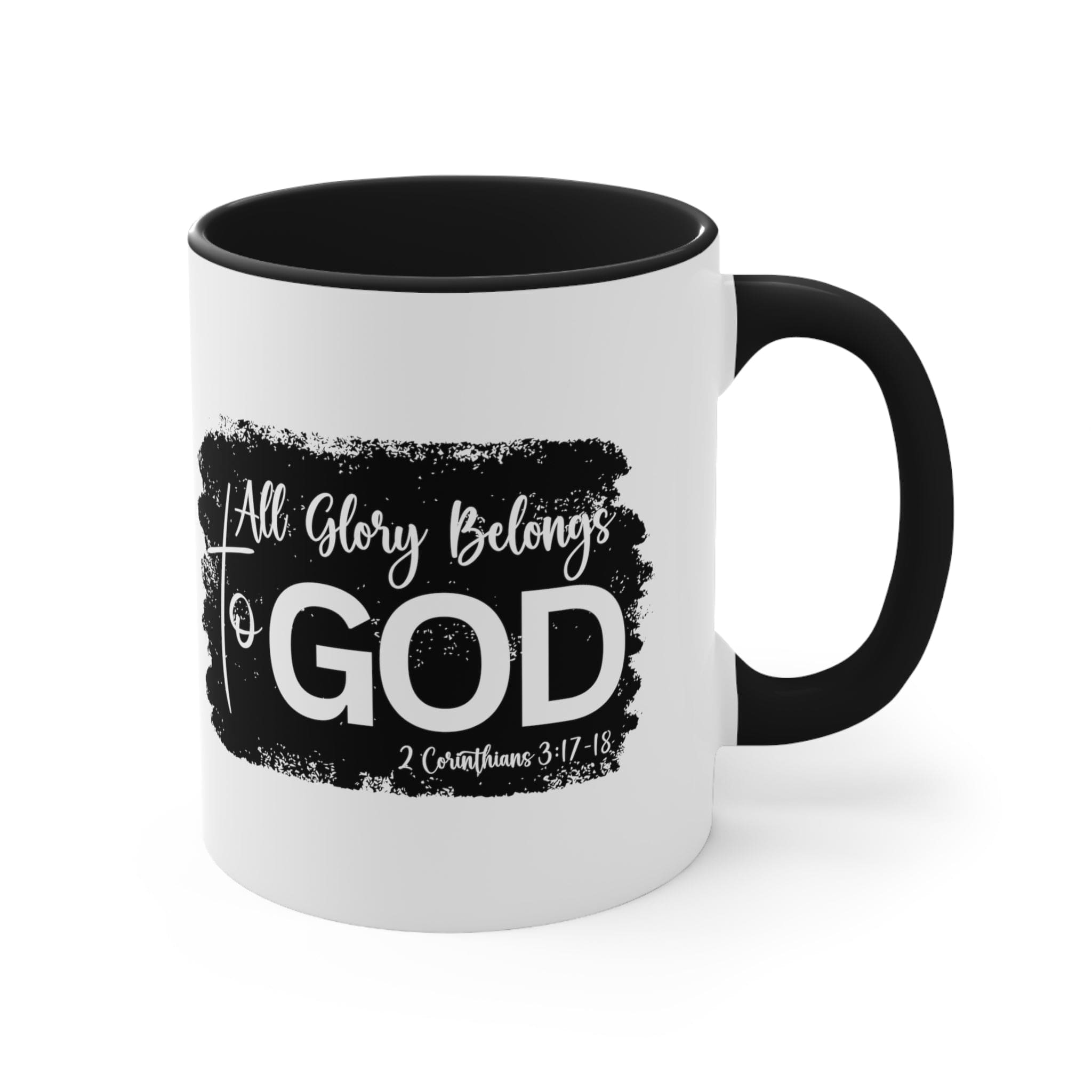 Accent Ceramic Mug 11oz All Glory Belongs To God Christian Illustration Black-0