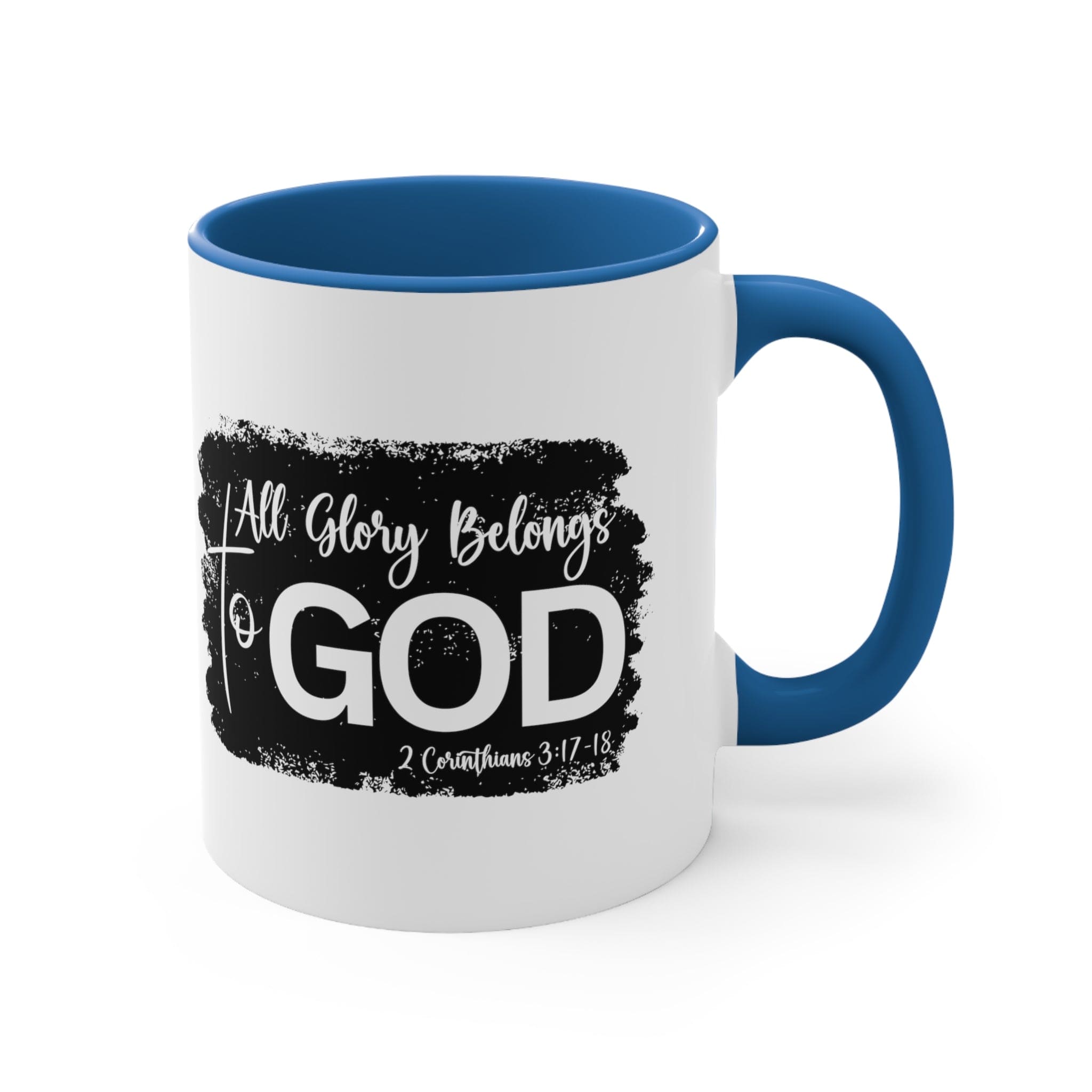 Accent Ceramic Mug 11oz All Glory Belongs To God Christian Illustration Black-1