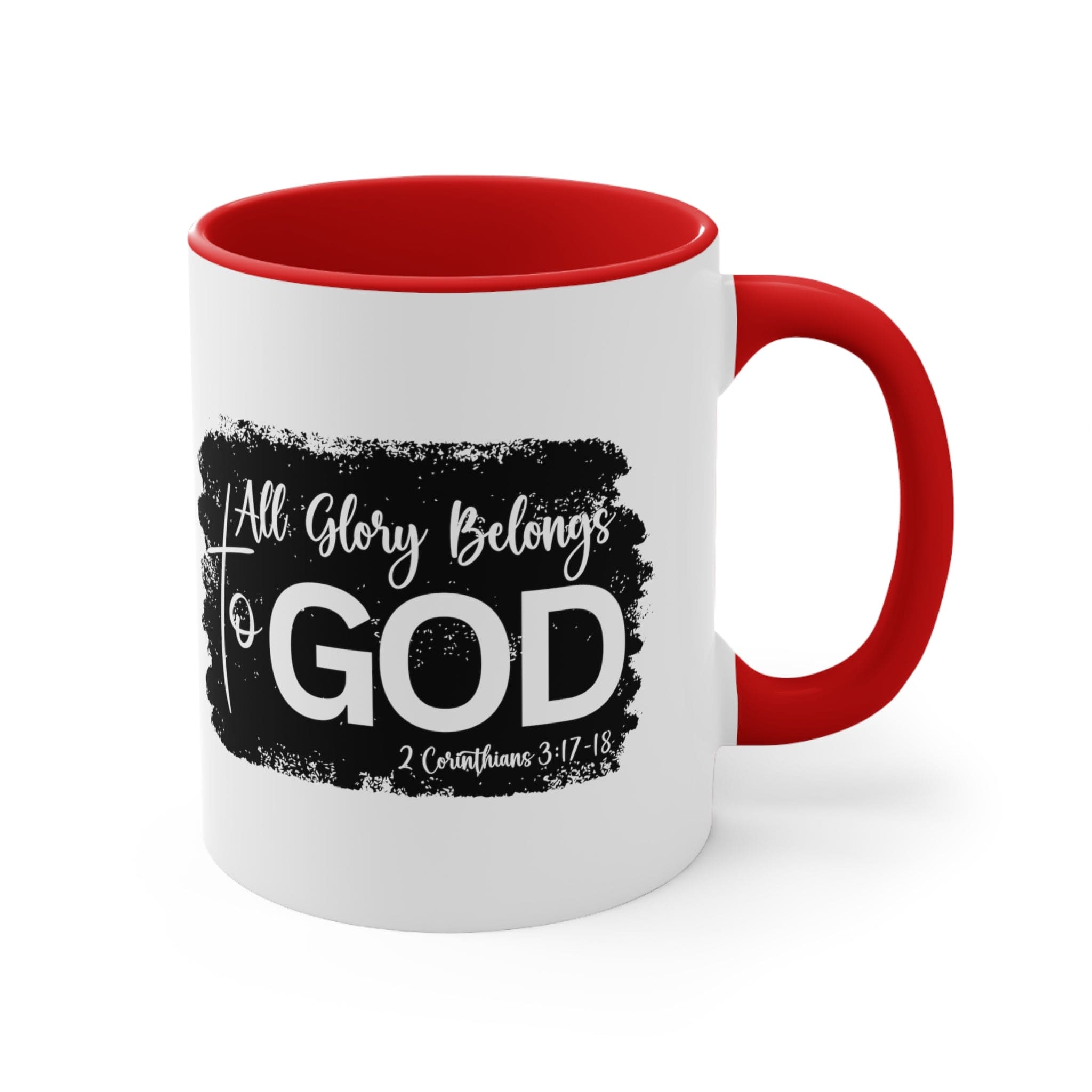 Accent Ceramic Mug 11oz All Glory Belongs To God Christian Illustration Black-4