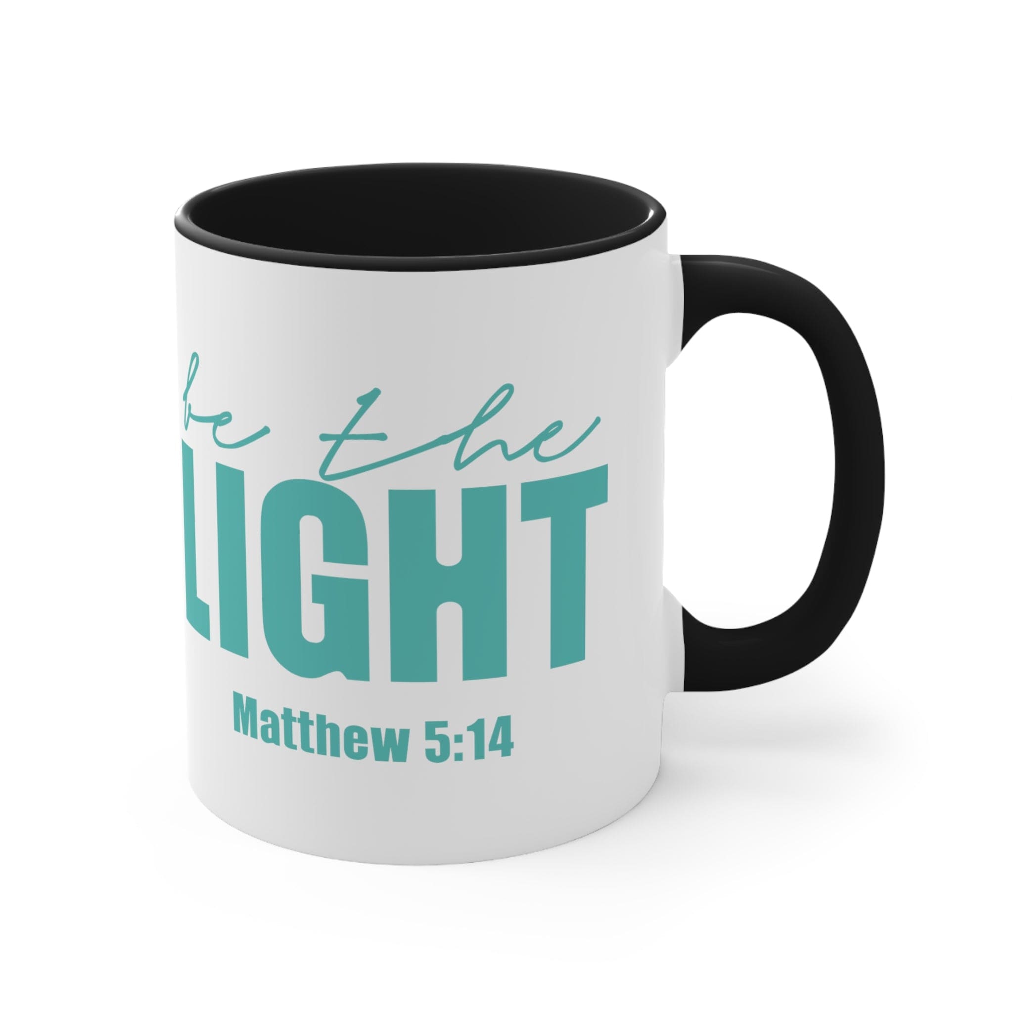 Accent Ceramic Mug 11oz Be The Light Inspirational Art Illustration, Green-0