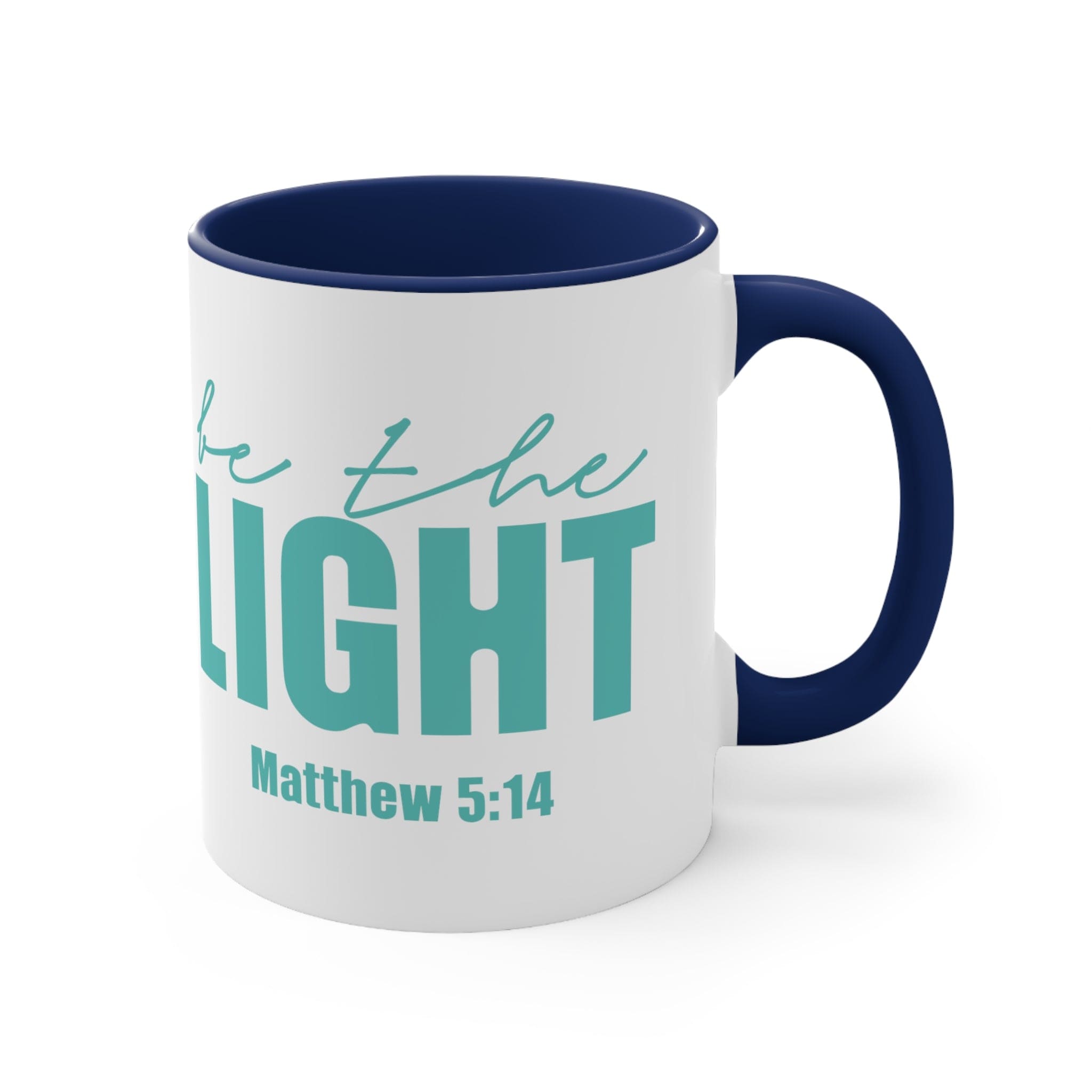 Accent Ceramic Mug 11oz Be The Light Inspirational Art Illustration, Green-2